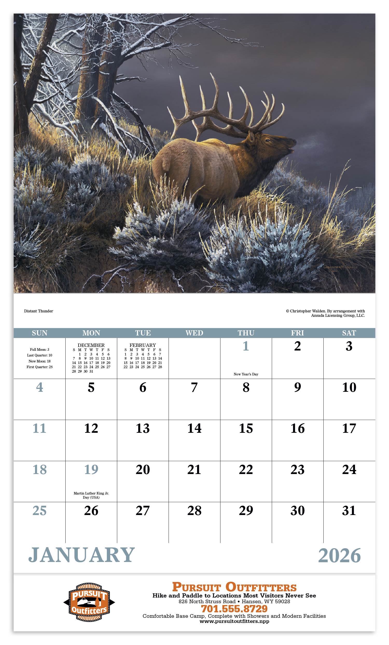 Good Value™ Wildlife Canvas - Stapled Calendar 11