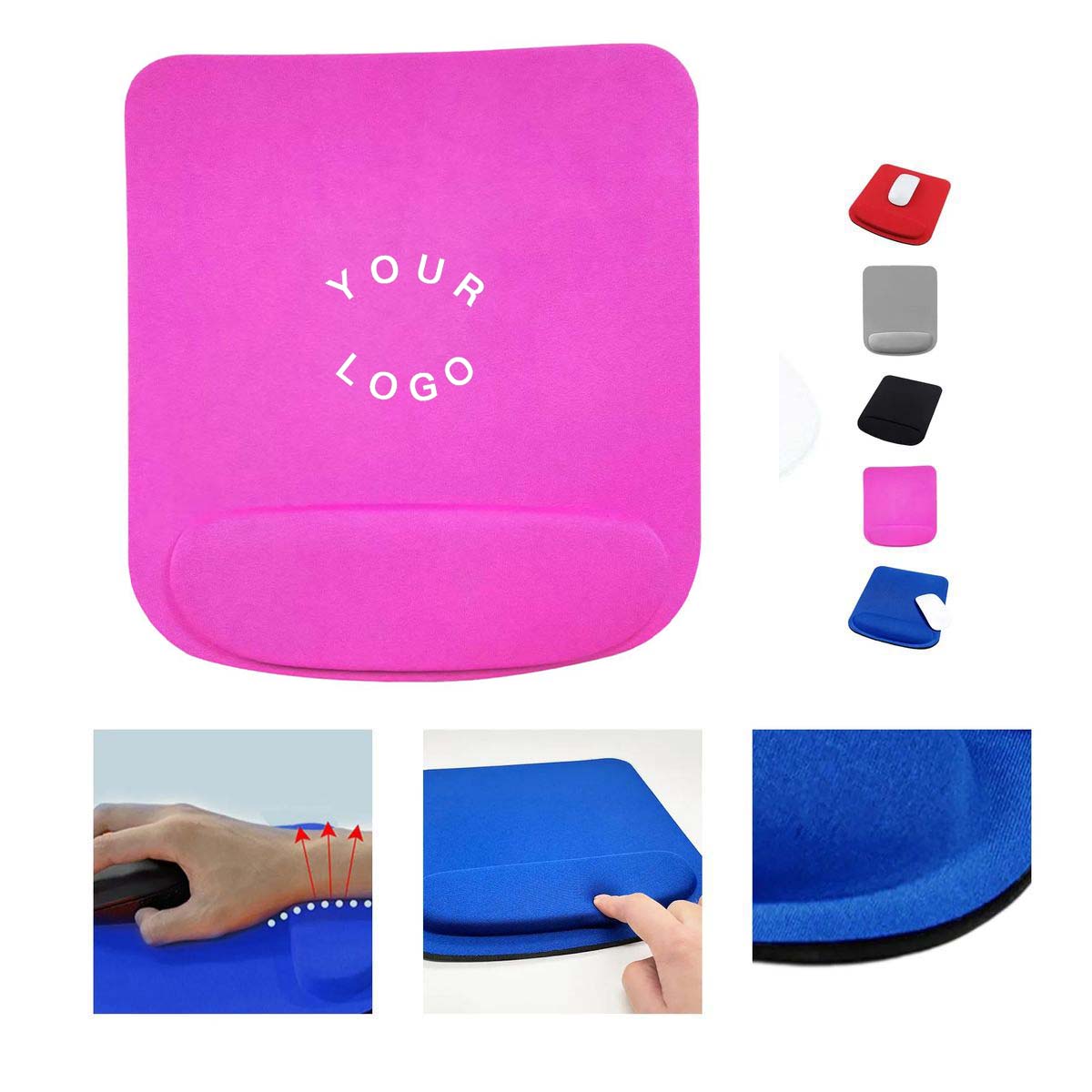Square Mouse Pad with Air Mesh Wrist Support 5