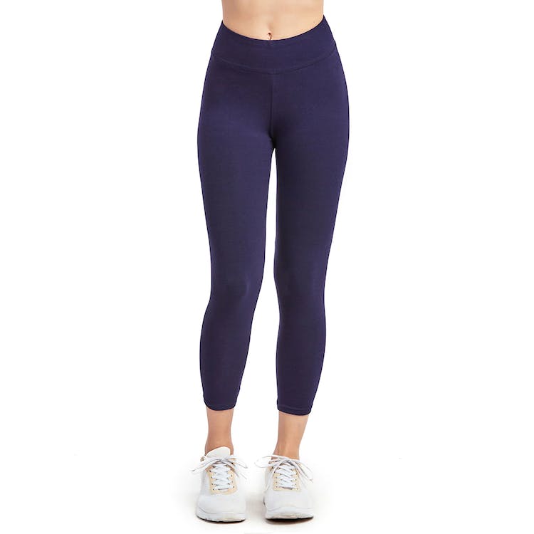 Women's Cotton Capri Leggings - Medium Navy 2