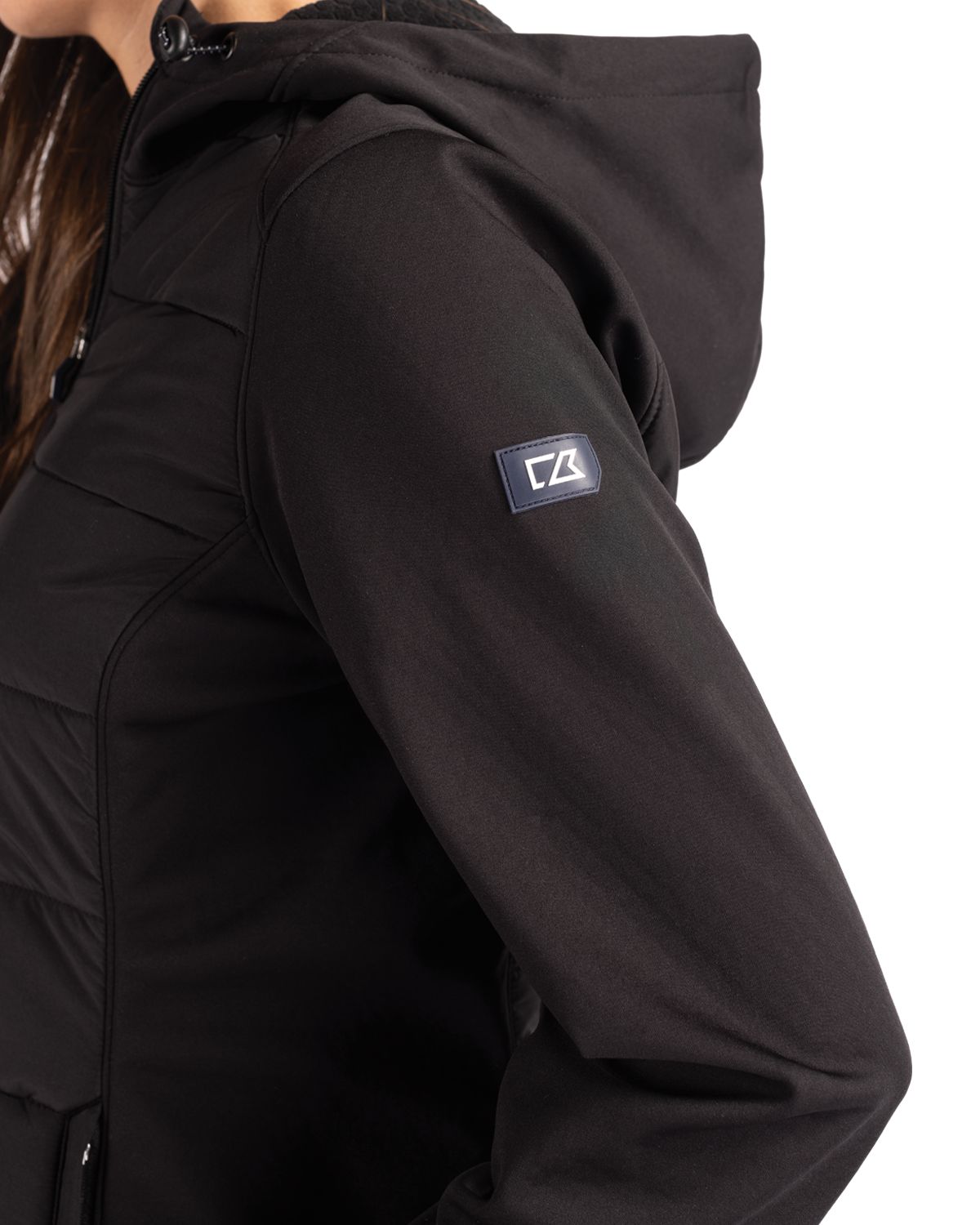 Evoke Hybrid Softshell Recycled Full Zip Womens Hooded Jacket