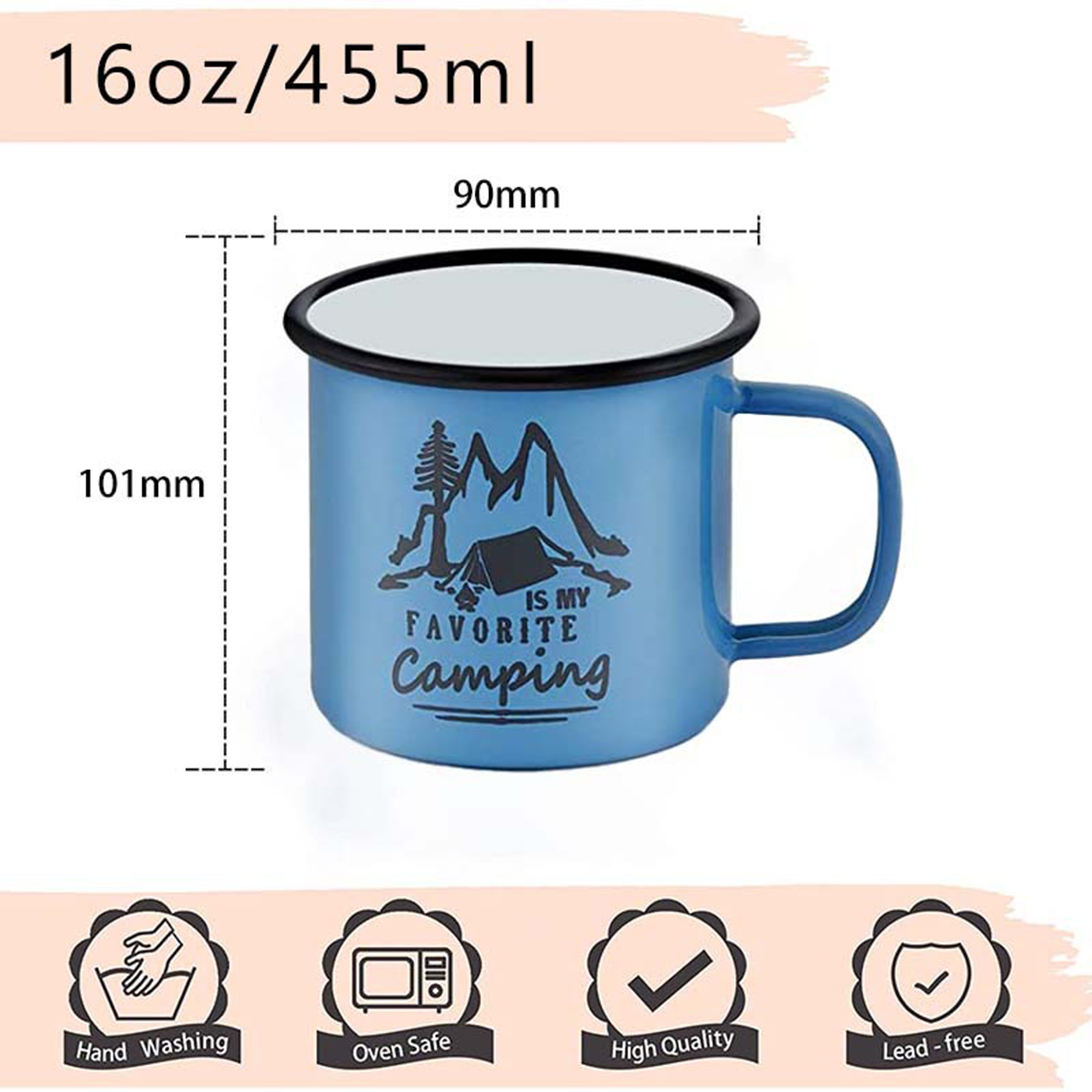 12 oz Vintage Enamel Cup 3
