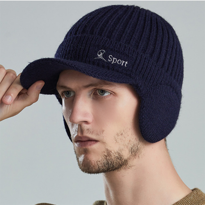 Knit Beanie Winter Fleece Lined Skull Cap w/ Ear Flaps 17
