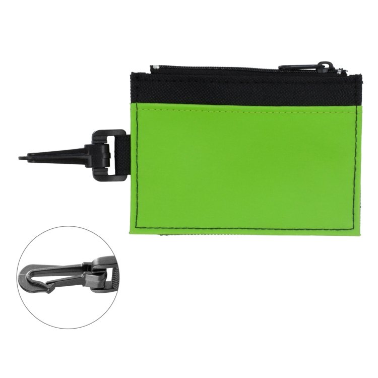 "The Regent" ID Holder with Zipper Wallet and Plastic Carabiner 3