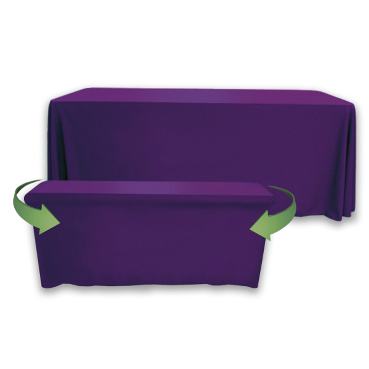 8 ft. to 6 ft. Convertible Throw PolyPoplin™ Table Cover (Blank) 18