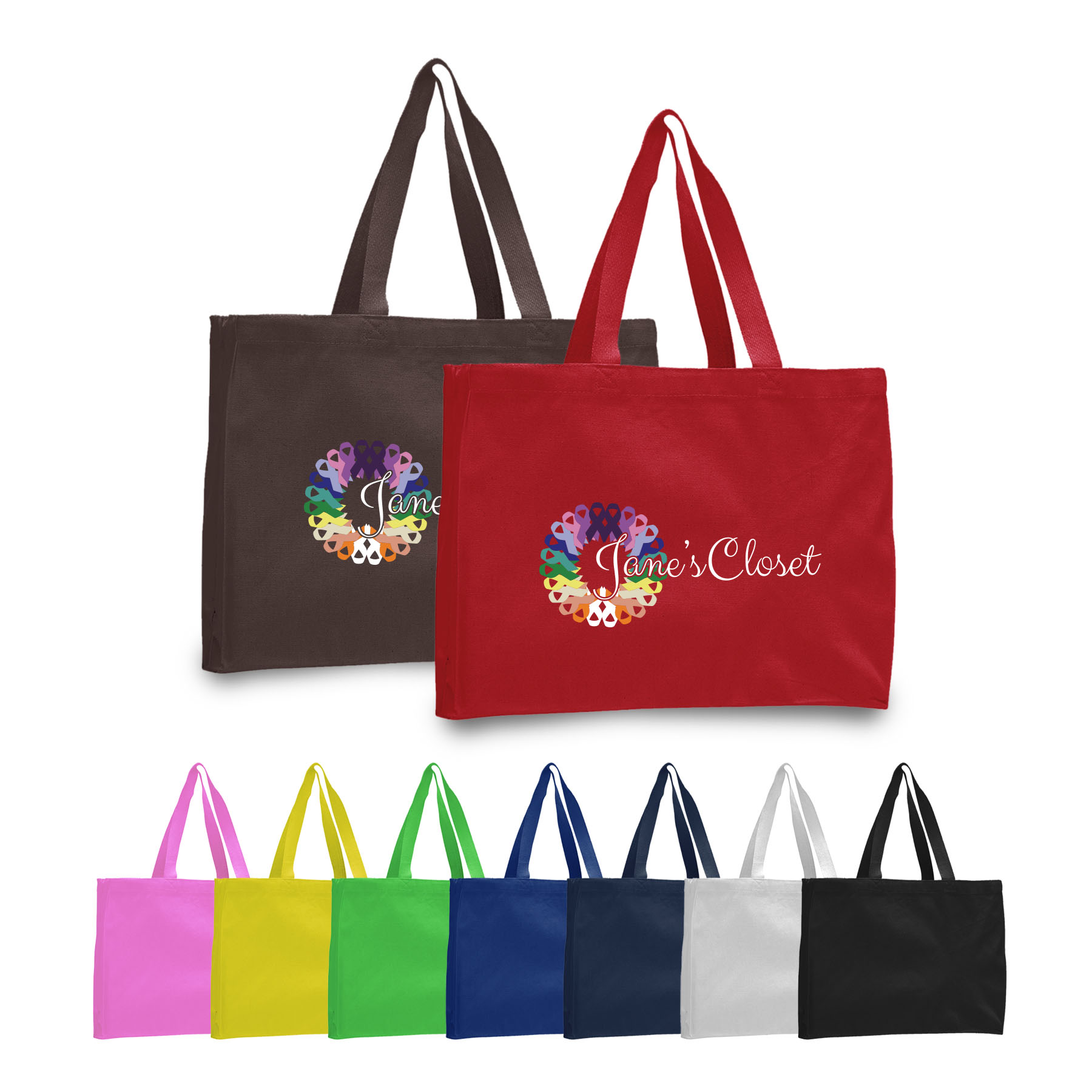 12 oz. Canvas Gusset Tote Bag /w web handles_R107BT 5