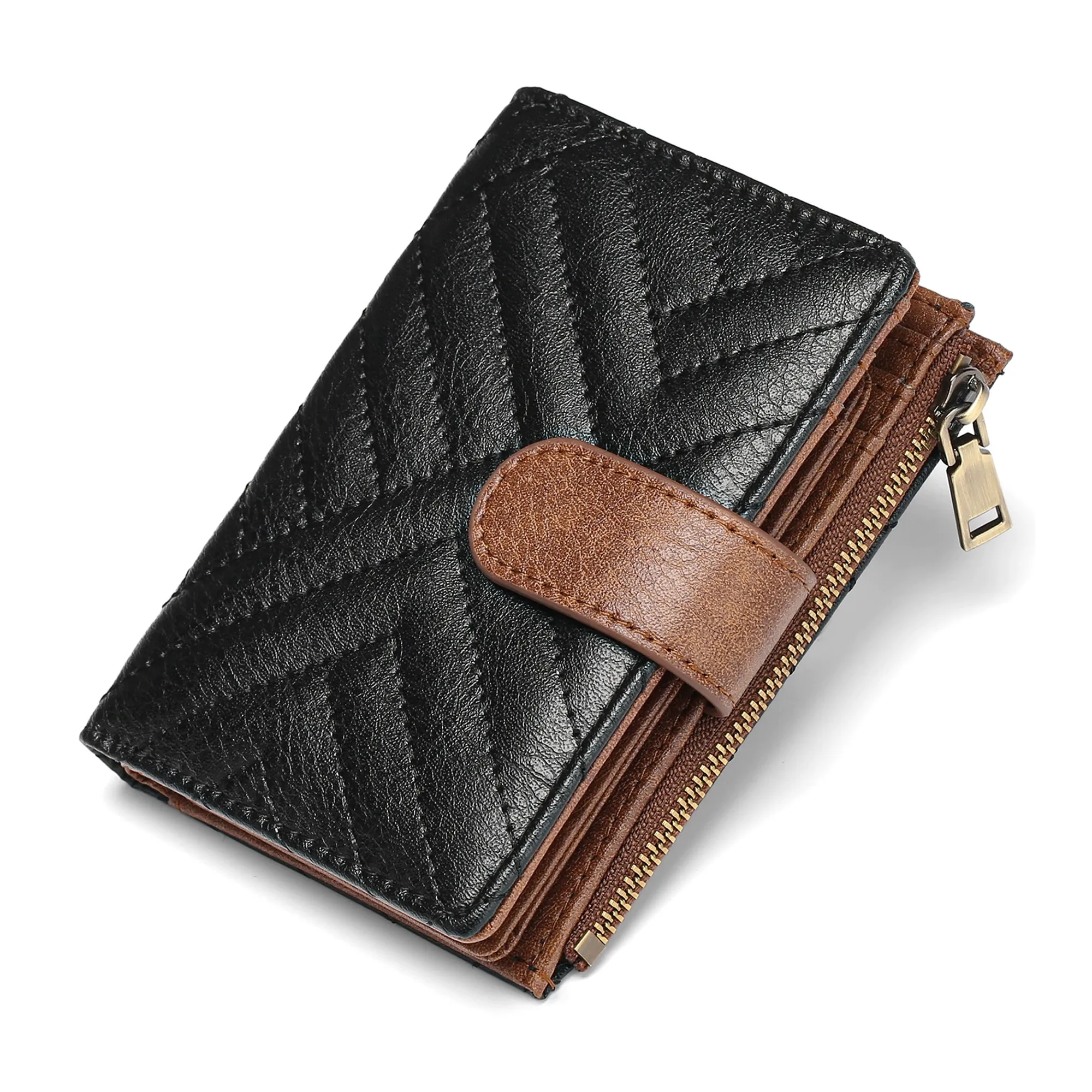 Women Leather Bifold Small Wallet 5