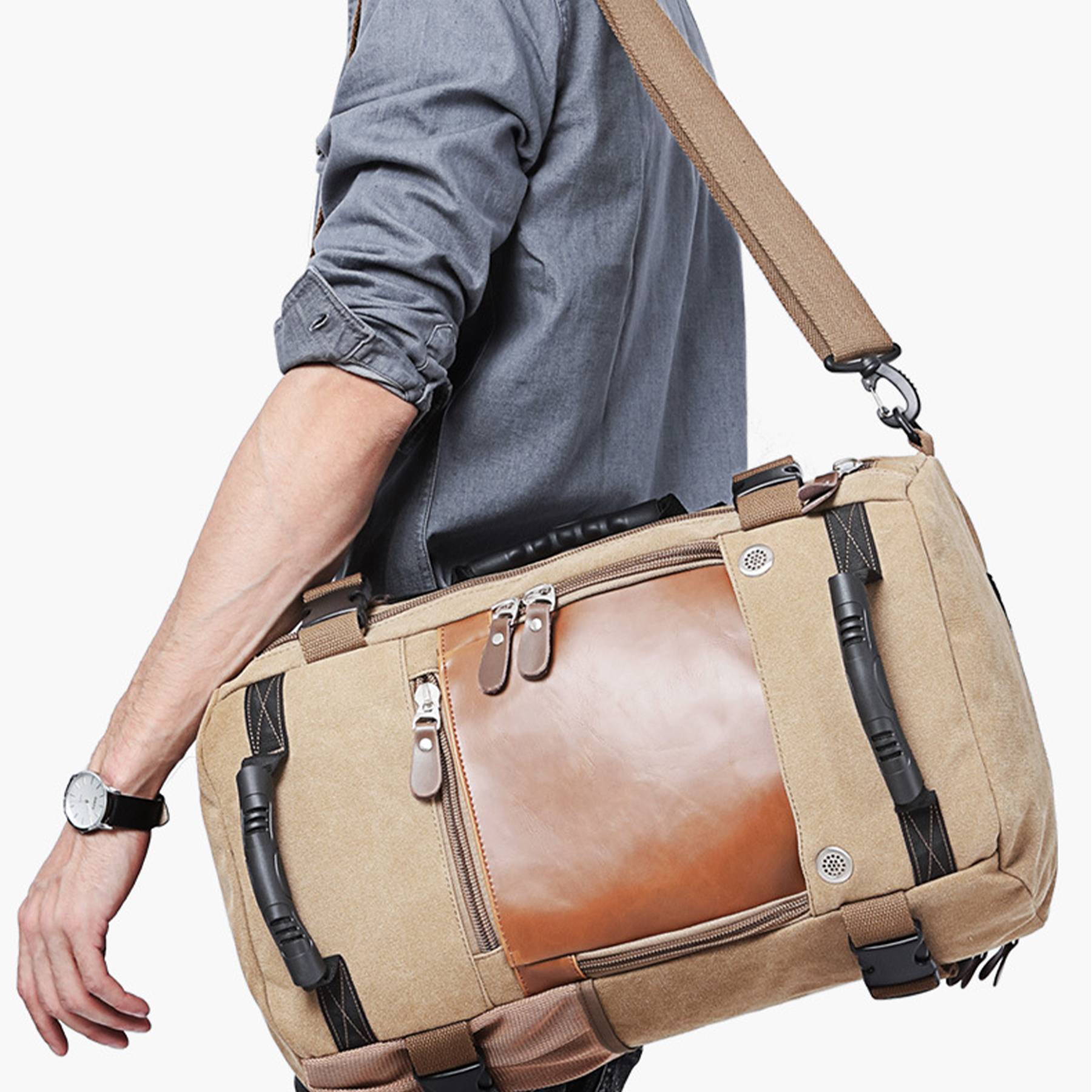 Canvas Duffel bag with Shoe Compartment 5