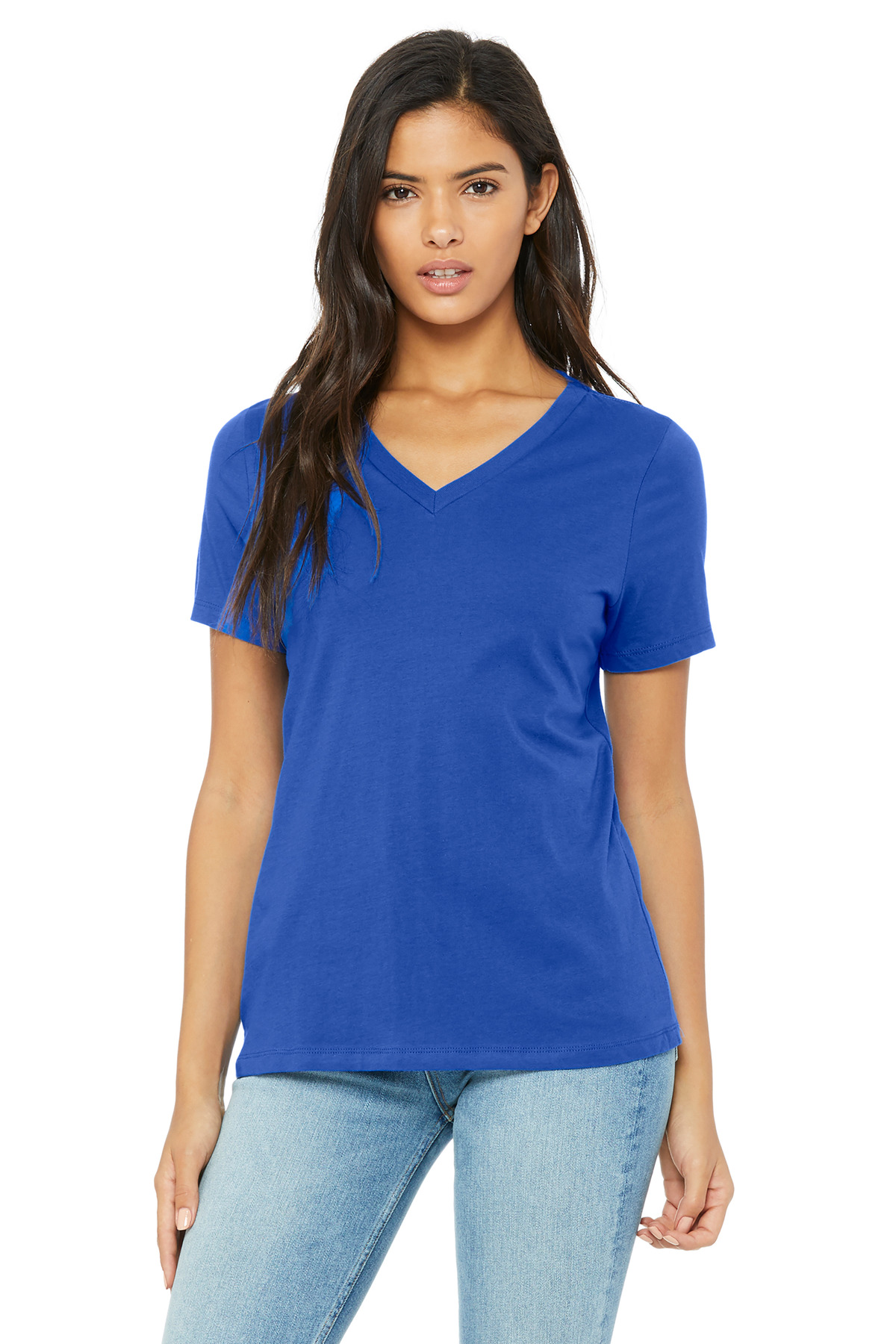 BELLA+CANVAS Women's Relaxed Jersey Short Sleeve V-Neck Tee. BC6405 35