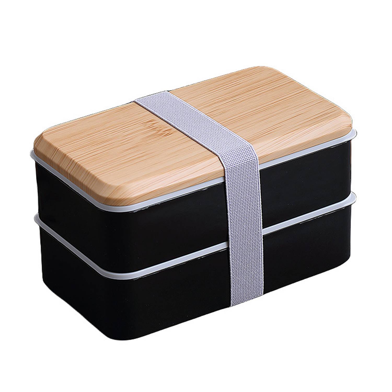 Double Decker Wooden Lid Bento Lunch Box 5