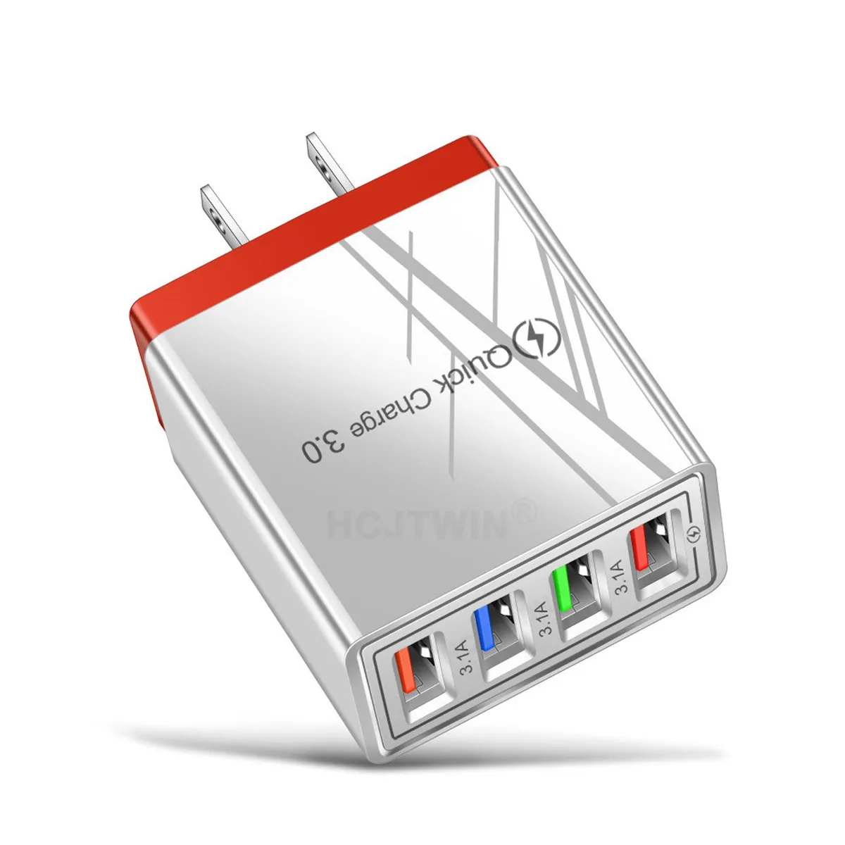 Portable 4 Port Fast Charge QC 3.0 US Plug USB Wall Charger 11