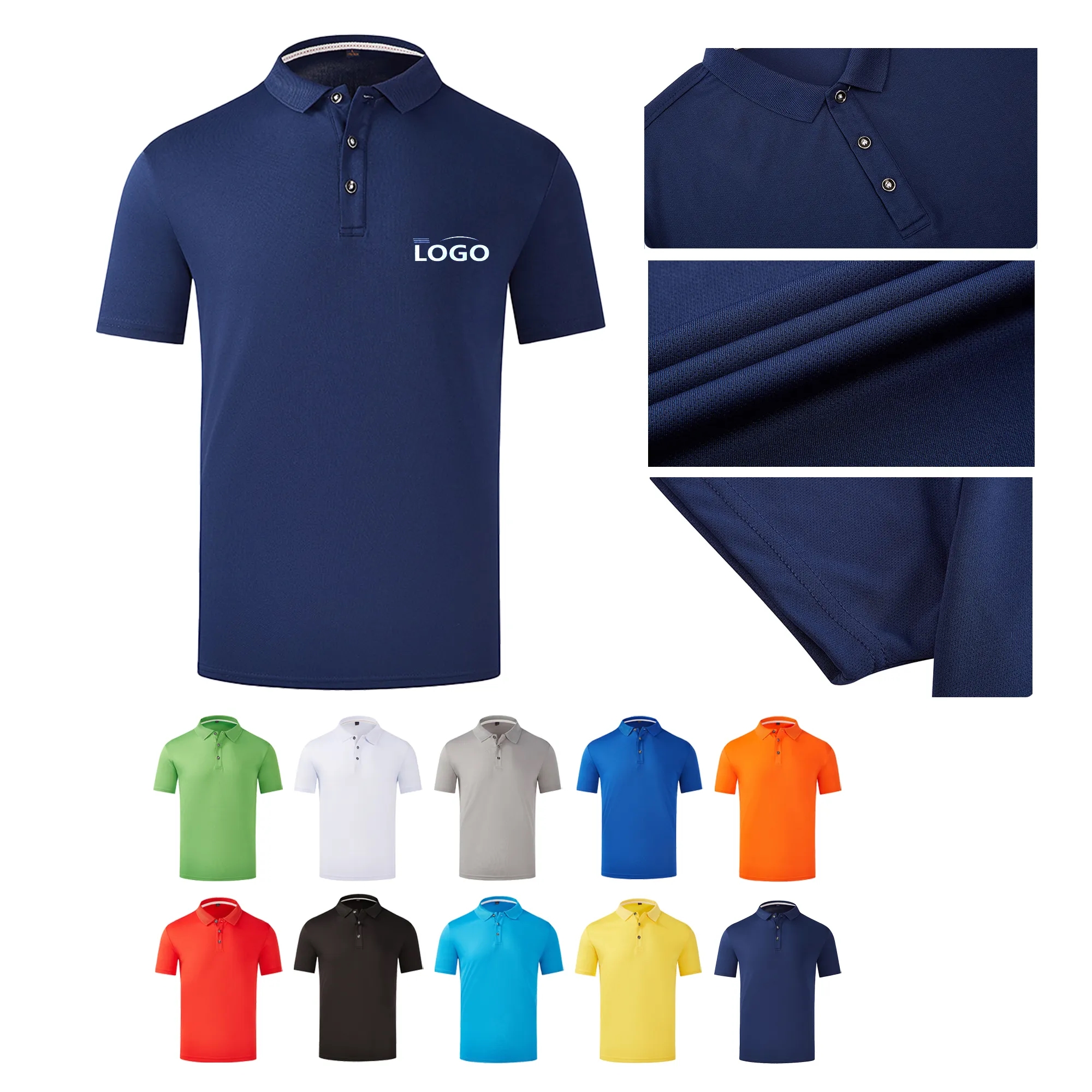 Moisture-Wicking Short Sleeve Polo Shirts 9