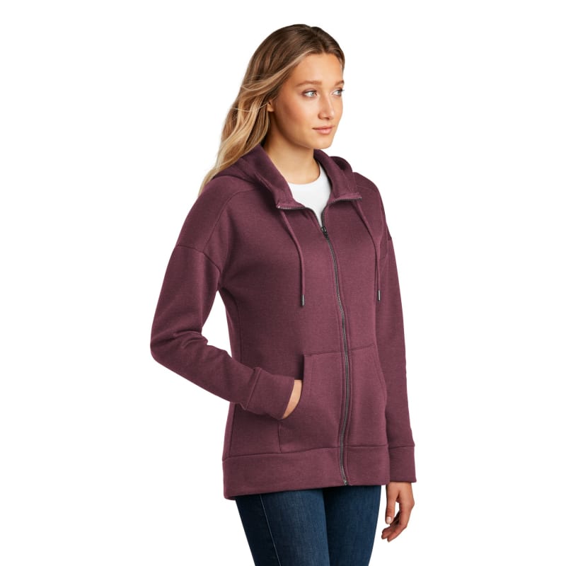 District Women's Perfect Weight Fleece Drop Shoulder Full-Zip Hoodie 21