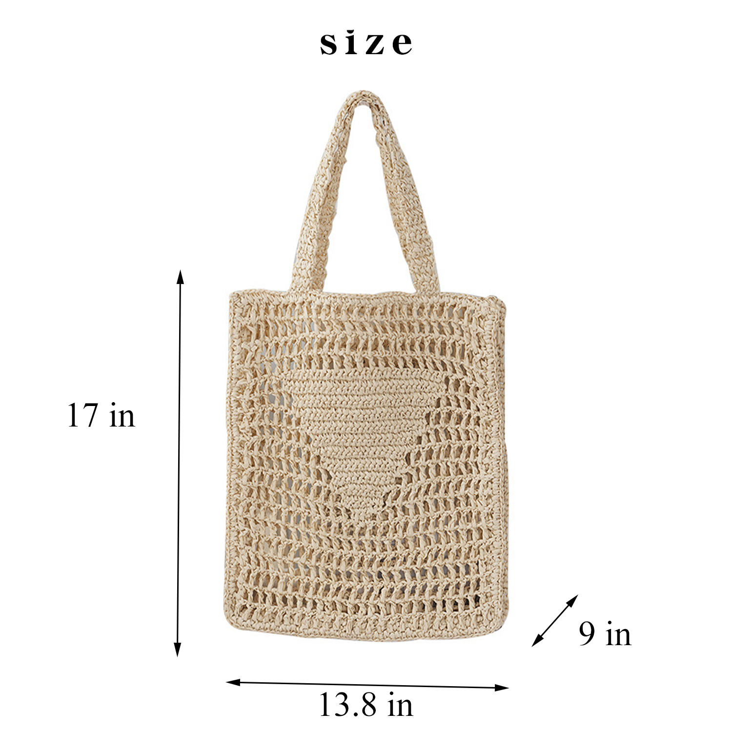 Paper Rope Woven Crochet Beach Tote Bag 5