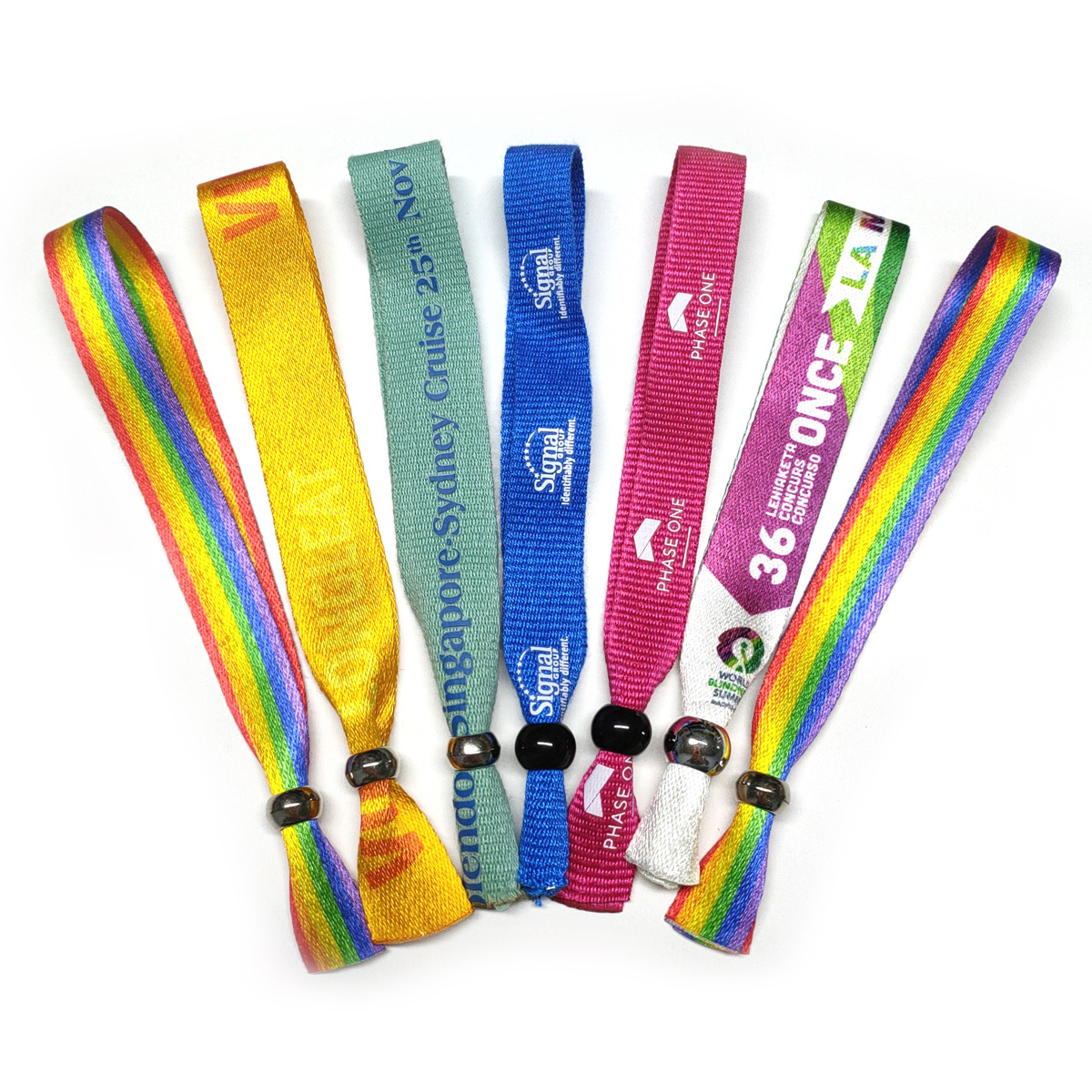 Fluorescent Neon Full Color Cloth Wristbands Fluorescent Neon Full Color Cloth Wristband 2