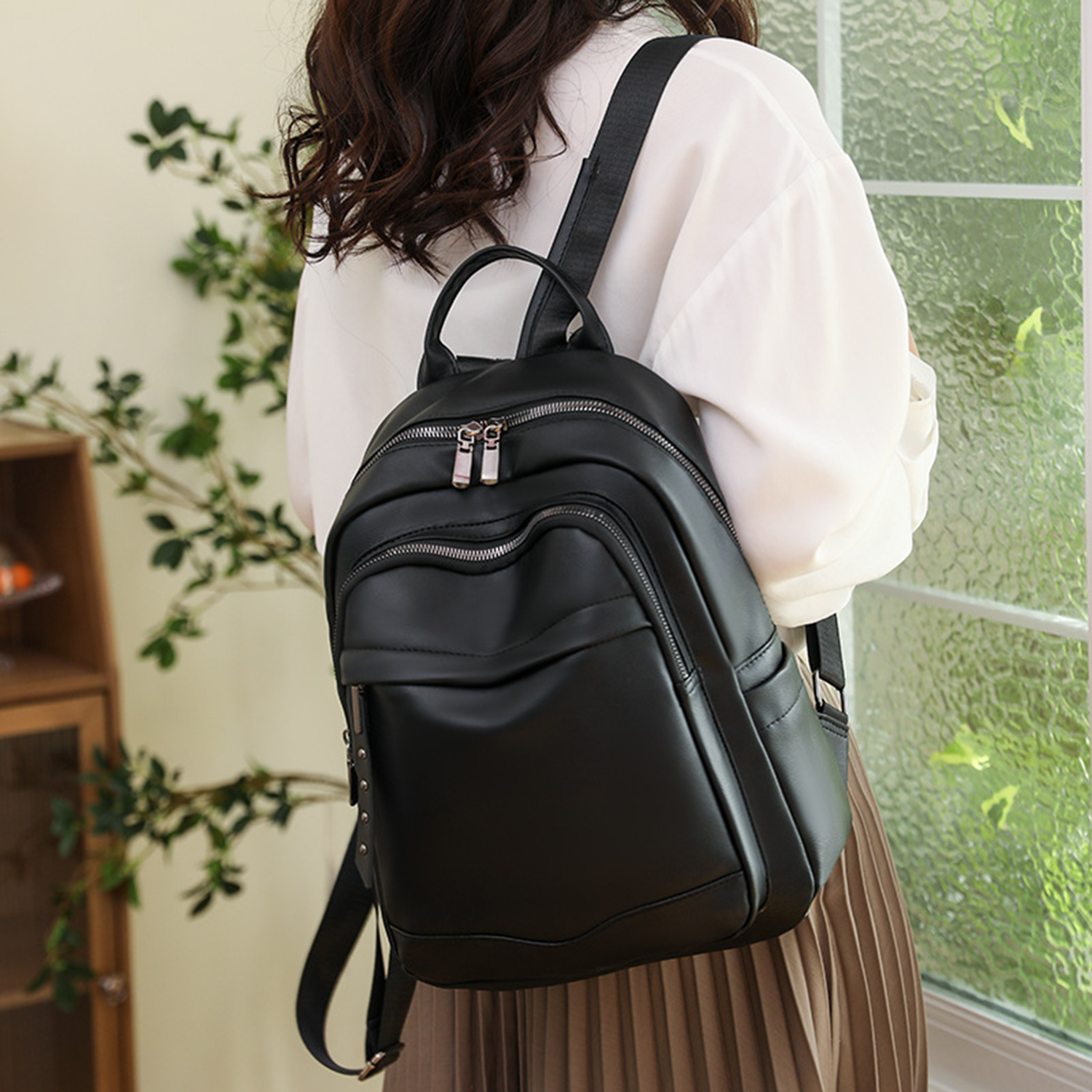 PU Soft Leather Backpack 5