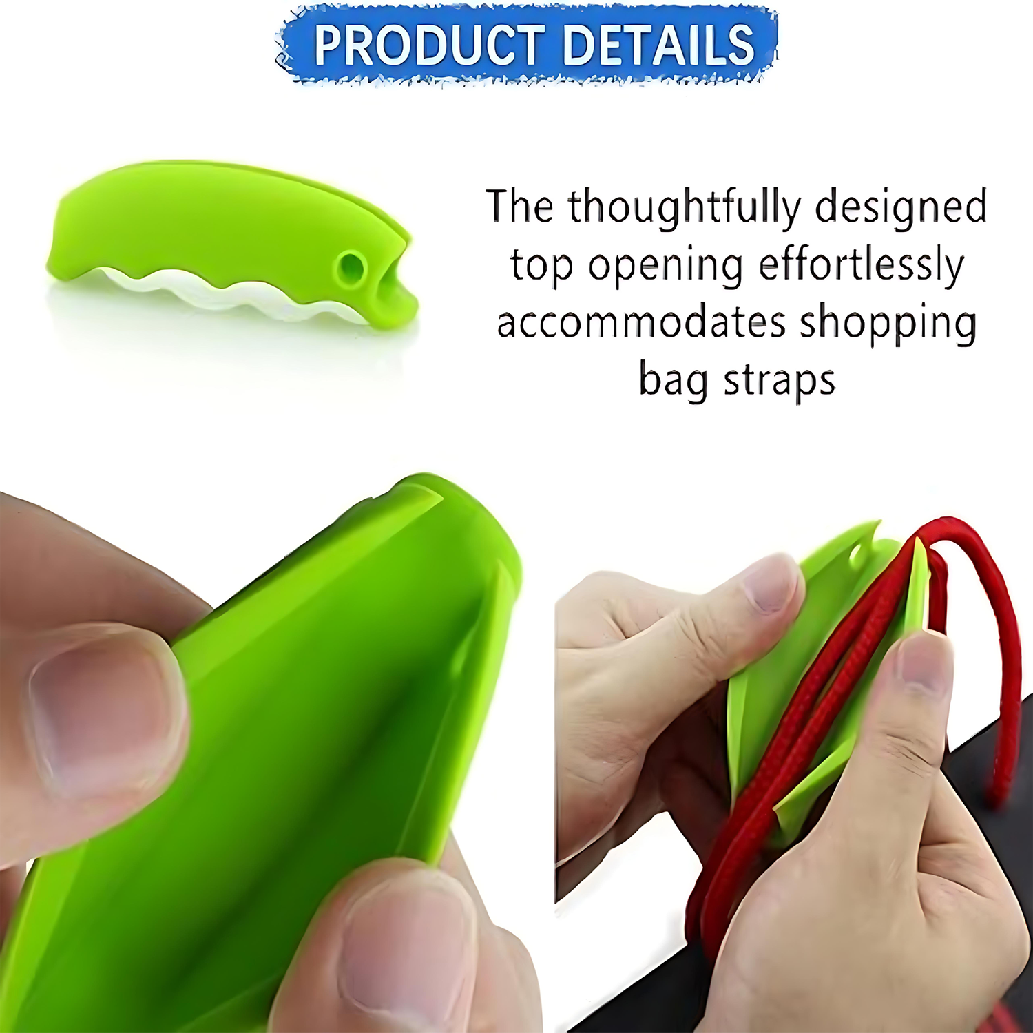 Shopping Bag Silicone Handle Grip - Reusable Carrier Tool 11
