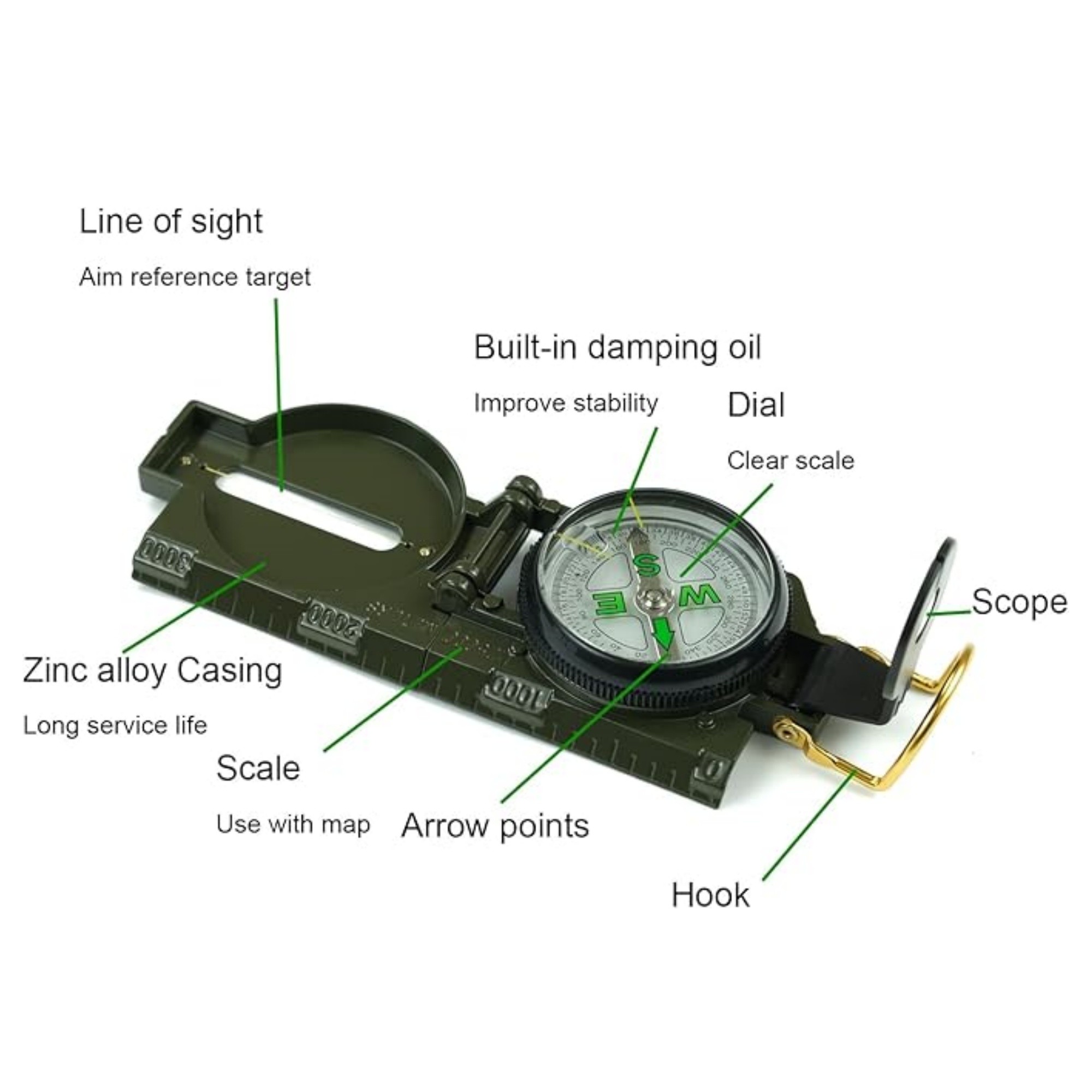 Multifunctional Outdoor Compass, custom sports ball with logo imprint 5