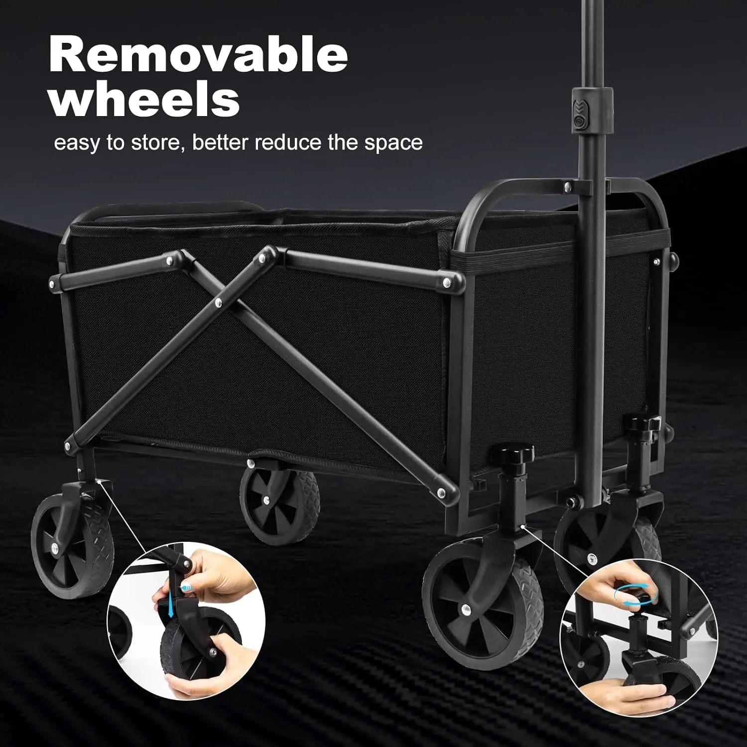 Beach Wagon Cart Heavy Duty with Wheels Foldable 7