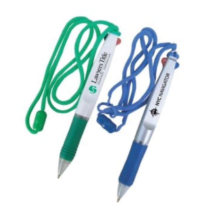 Color Soft Grip Double Ink Pen w/ Breakaway Lanyard 1
