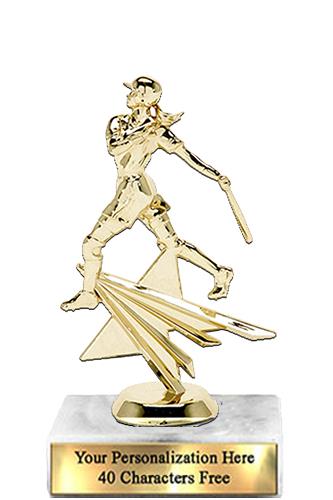 Trophy: 7", 2x3 white marble base, Star Figure Sof 2