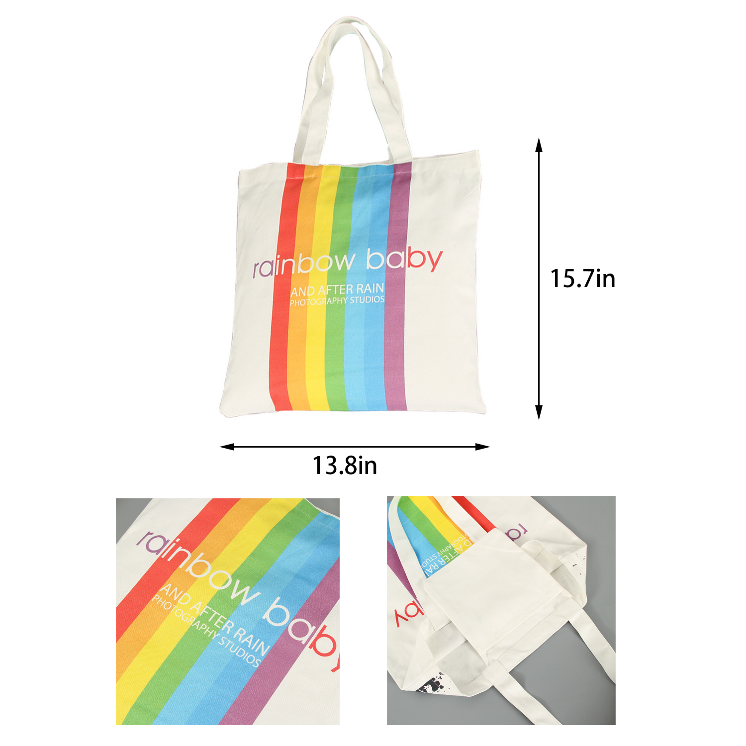 Rainbow Canvas Tote Bag 2