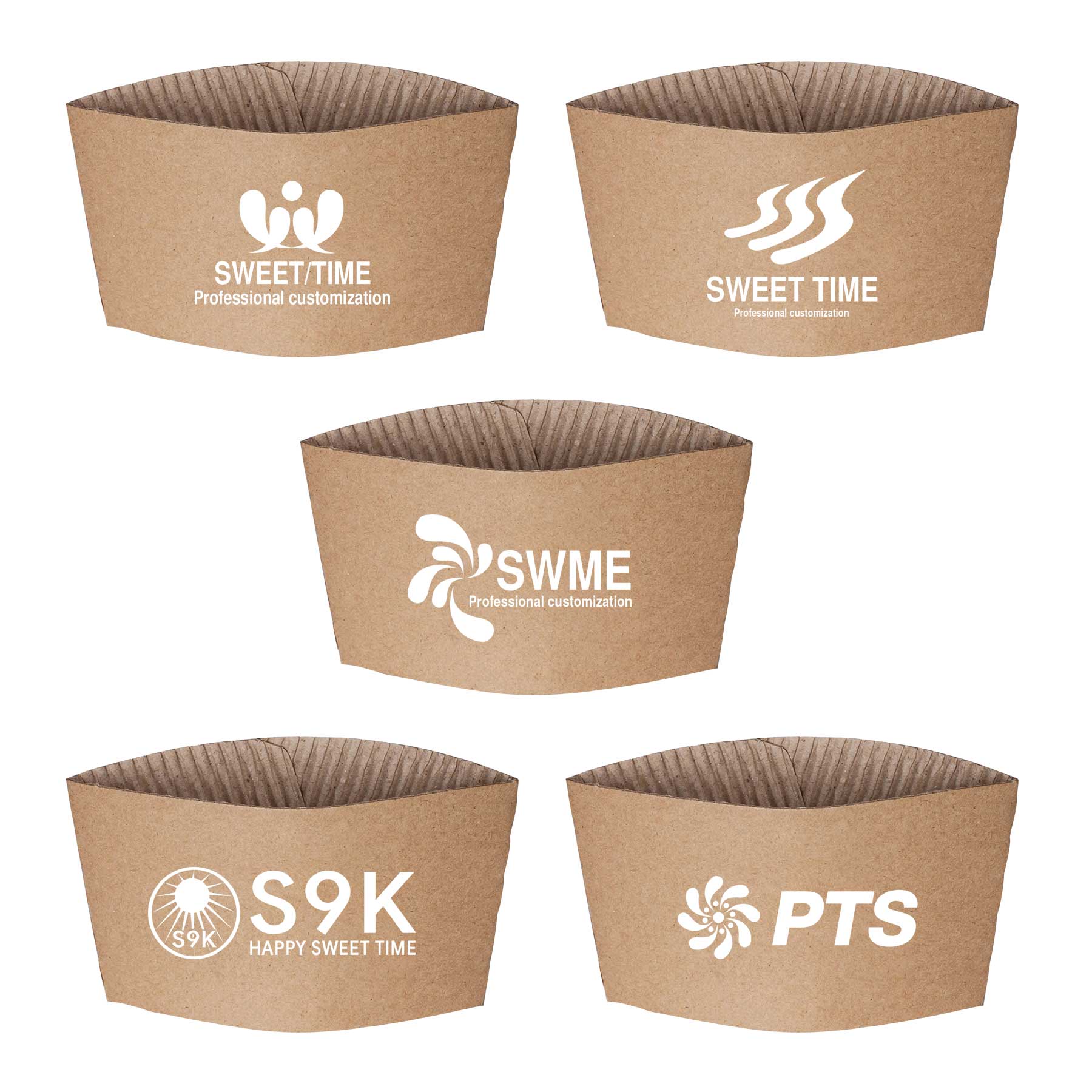 Disposable Kraft Coffee Cup Sleeve 2