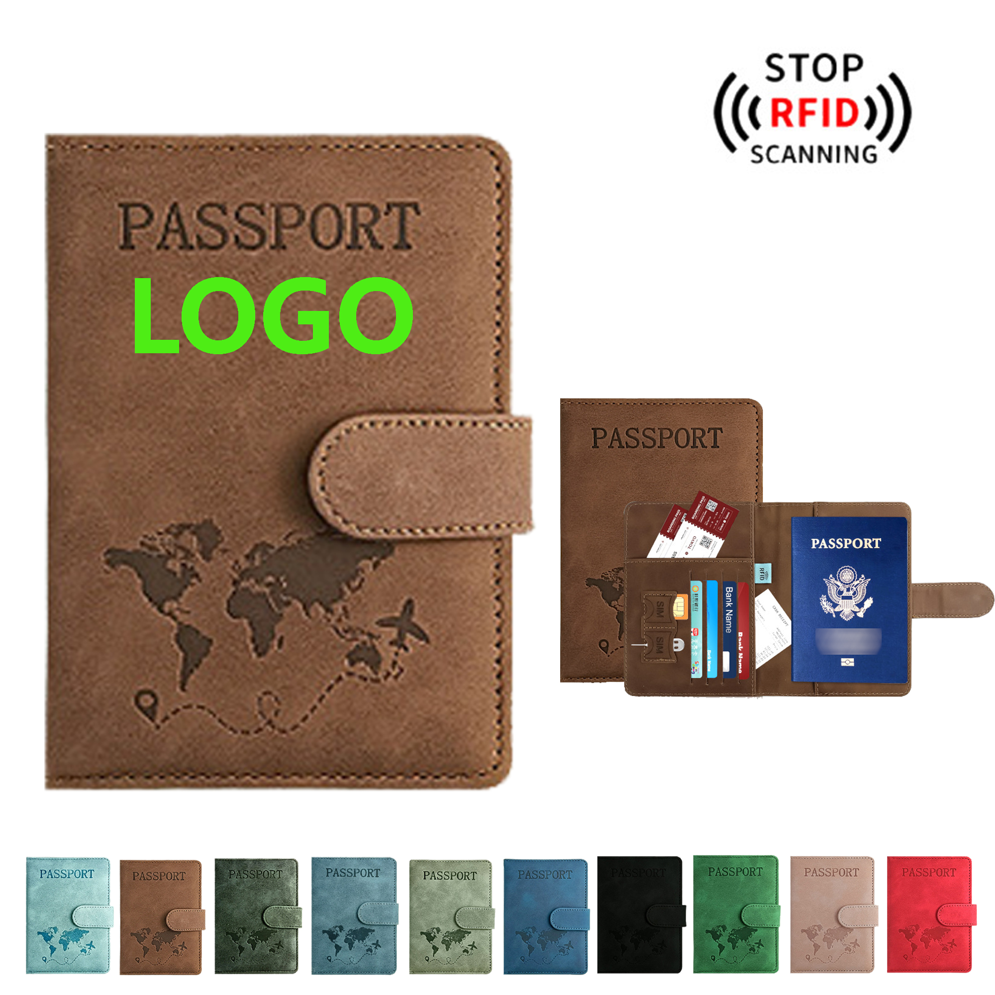 Extra Capacity Travel Passport Wallet - Dual SIM Card Holder & Multi-Pocket Document Organizer 1
