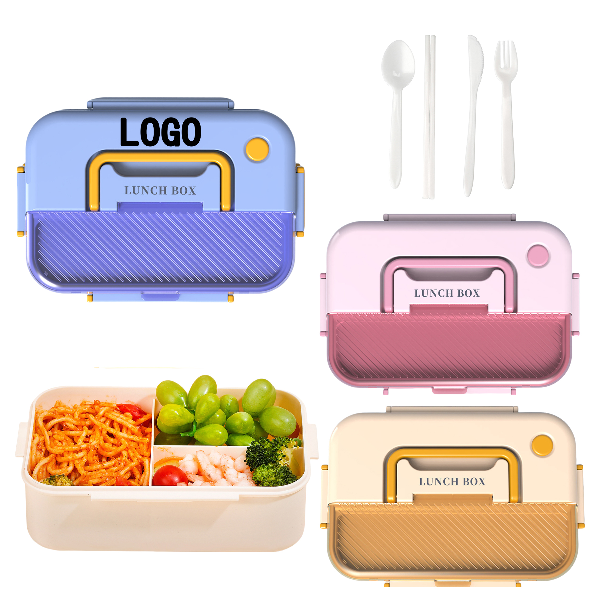 Portable Lunch Box With Spoon And Chopsticks 2