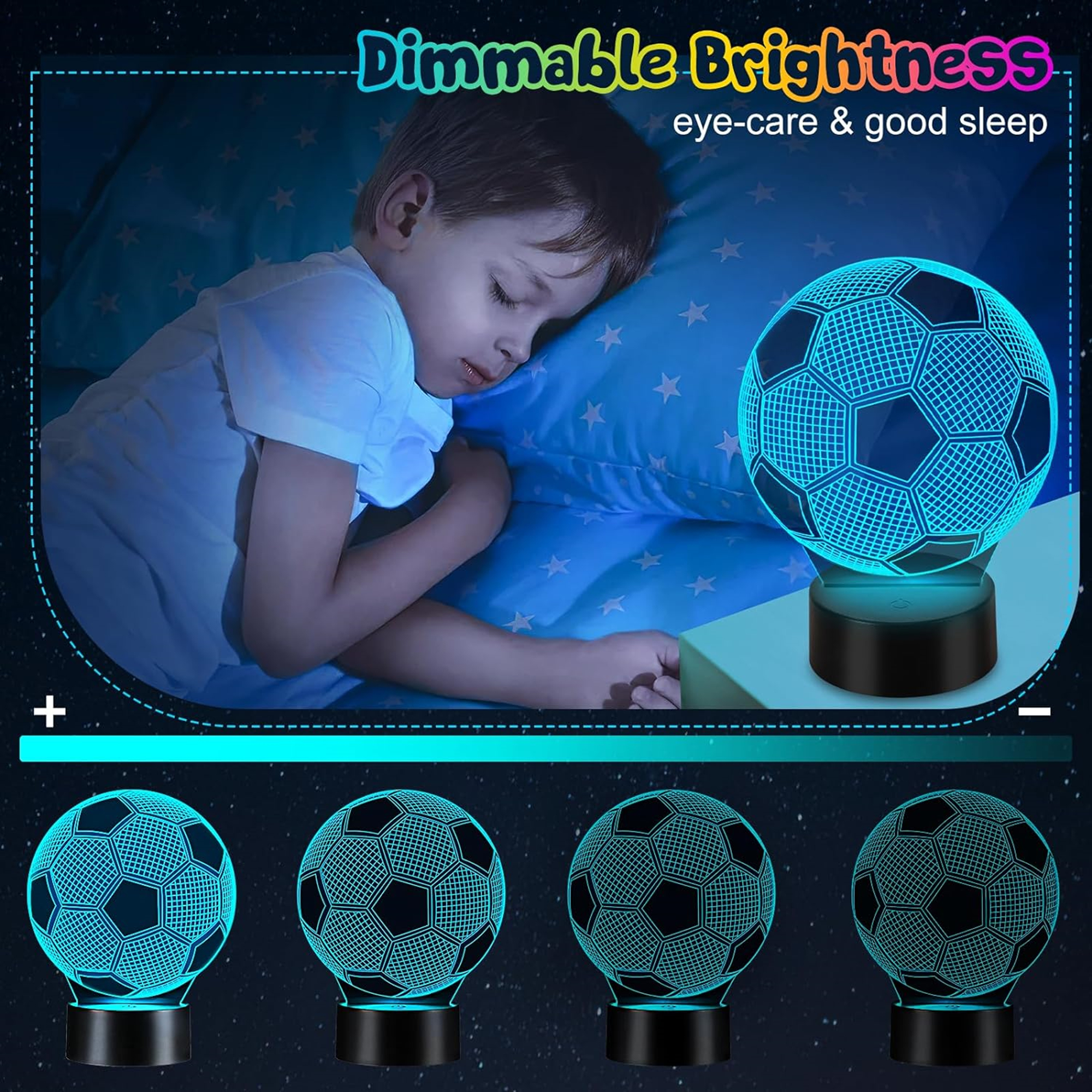 16 Colors Changing Soccer Night Light With Remote Control 3