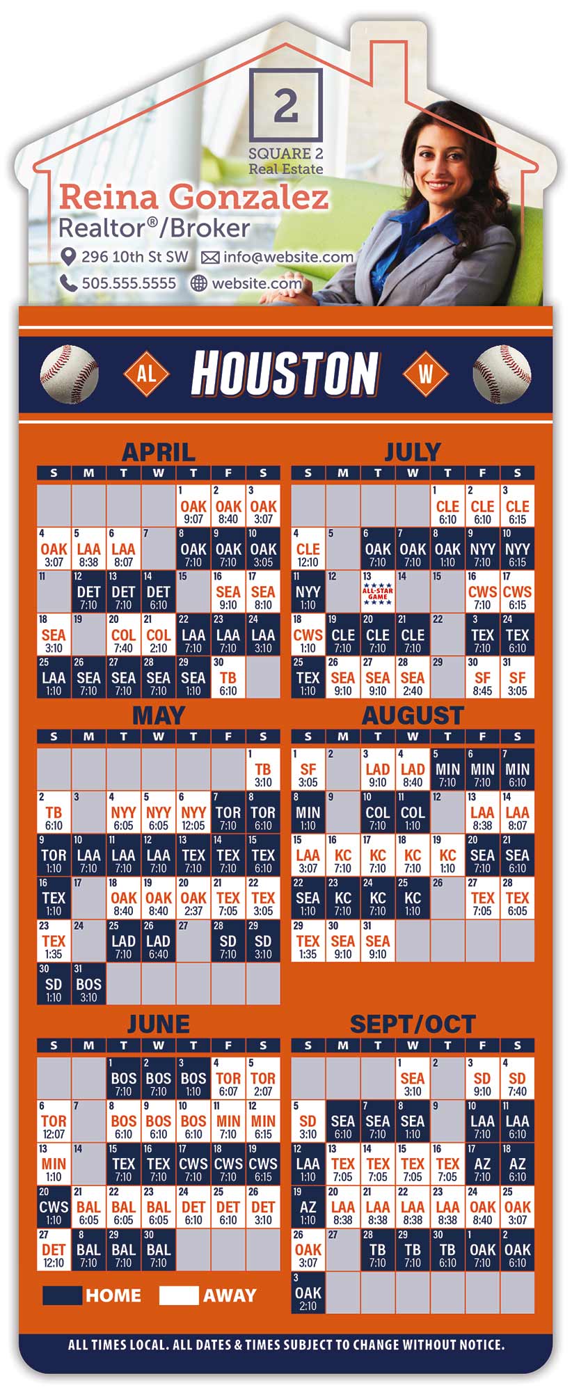 Magna-Card House Shape Magnet - Baseball Schedules (3.5 x 9) 1