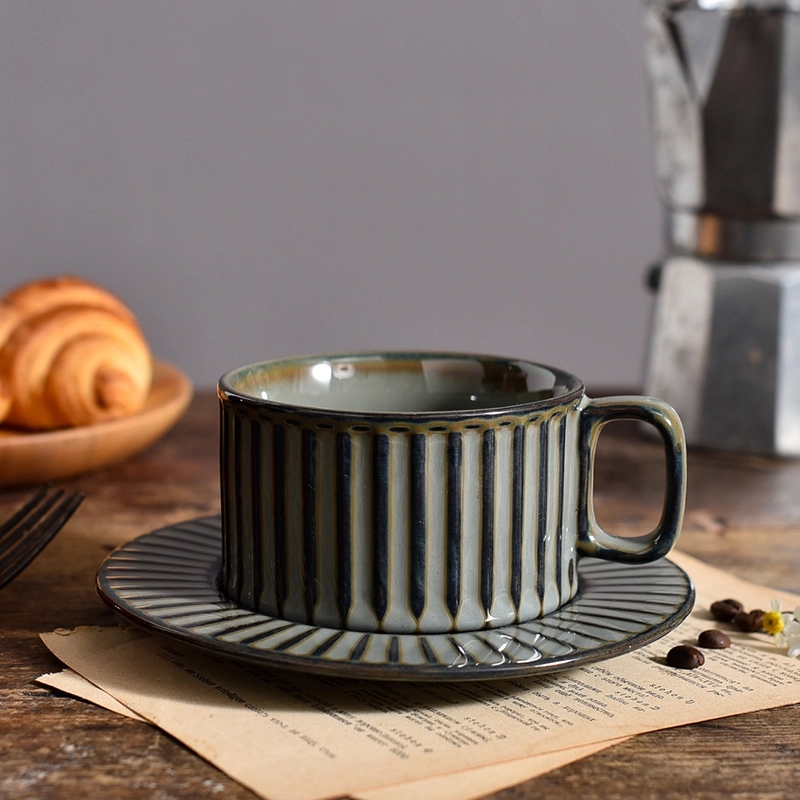 Custom 7 oz Ceramic Coffee Mug Saucer Set 5