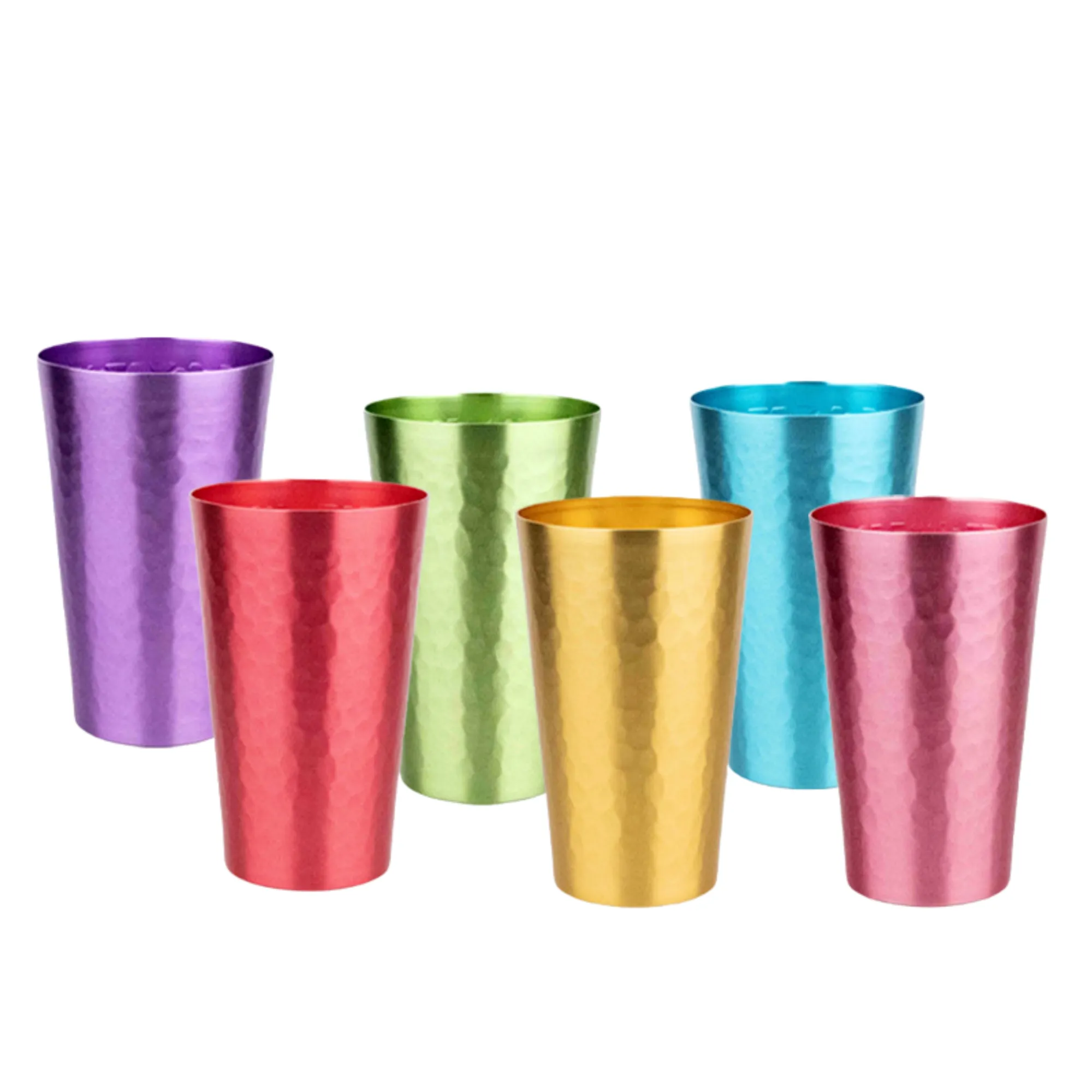 MOQ 15oz Aluminum Metal Anodized Hammered Drinking Cup 1