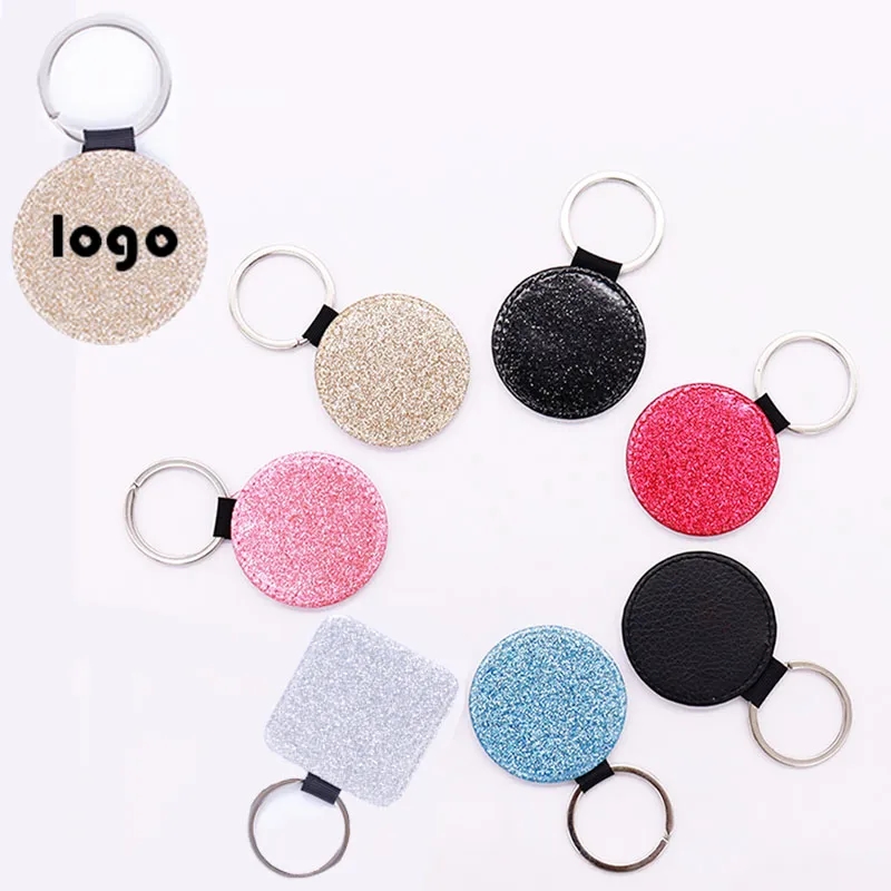 PU Leather Round Keychain 1