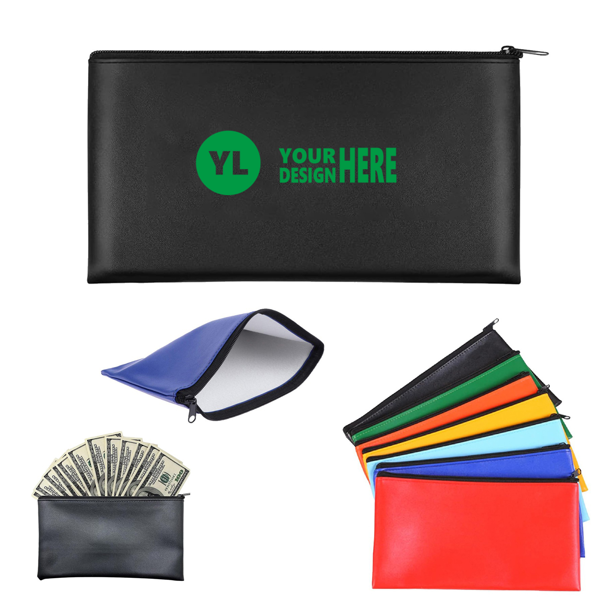 Zipper Leather Bank Deposit Bag 2