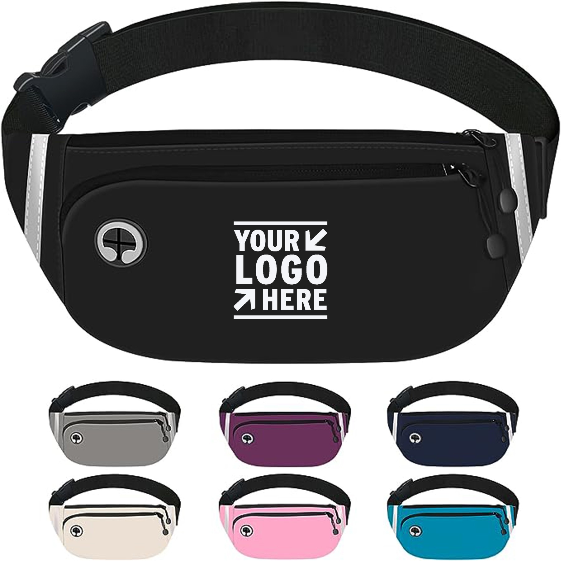 Adjustable Strap Waterproof Reflective Strip Fanny Fashion Waist Pack Lightweight Running Belt Bag 3