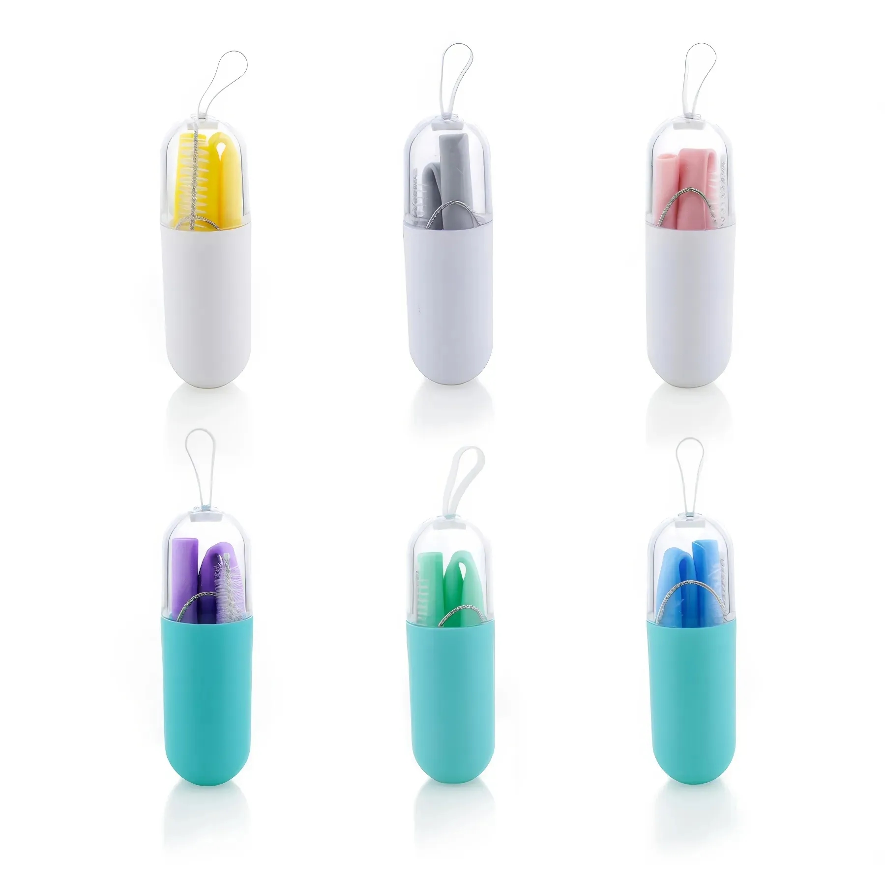 Collapsible Silicone Straw Capsule Box 5