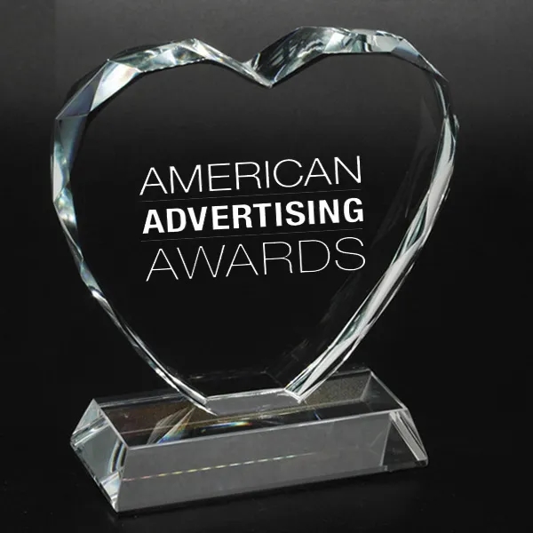 Engraved Heart Shaped Crystal Trophy Awards 7