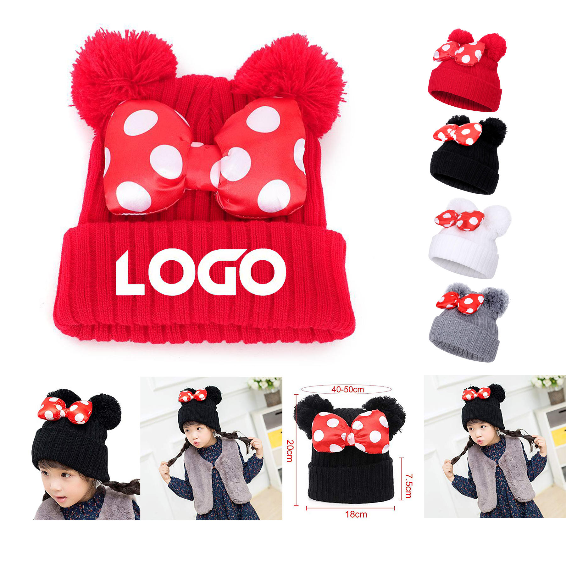Toddler Girls Winter Beanie Hats 1