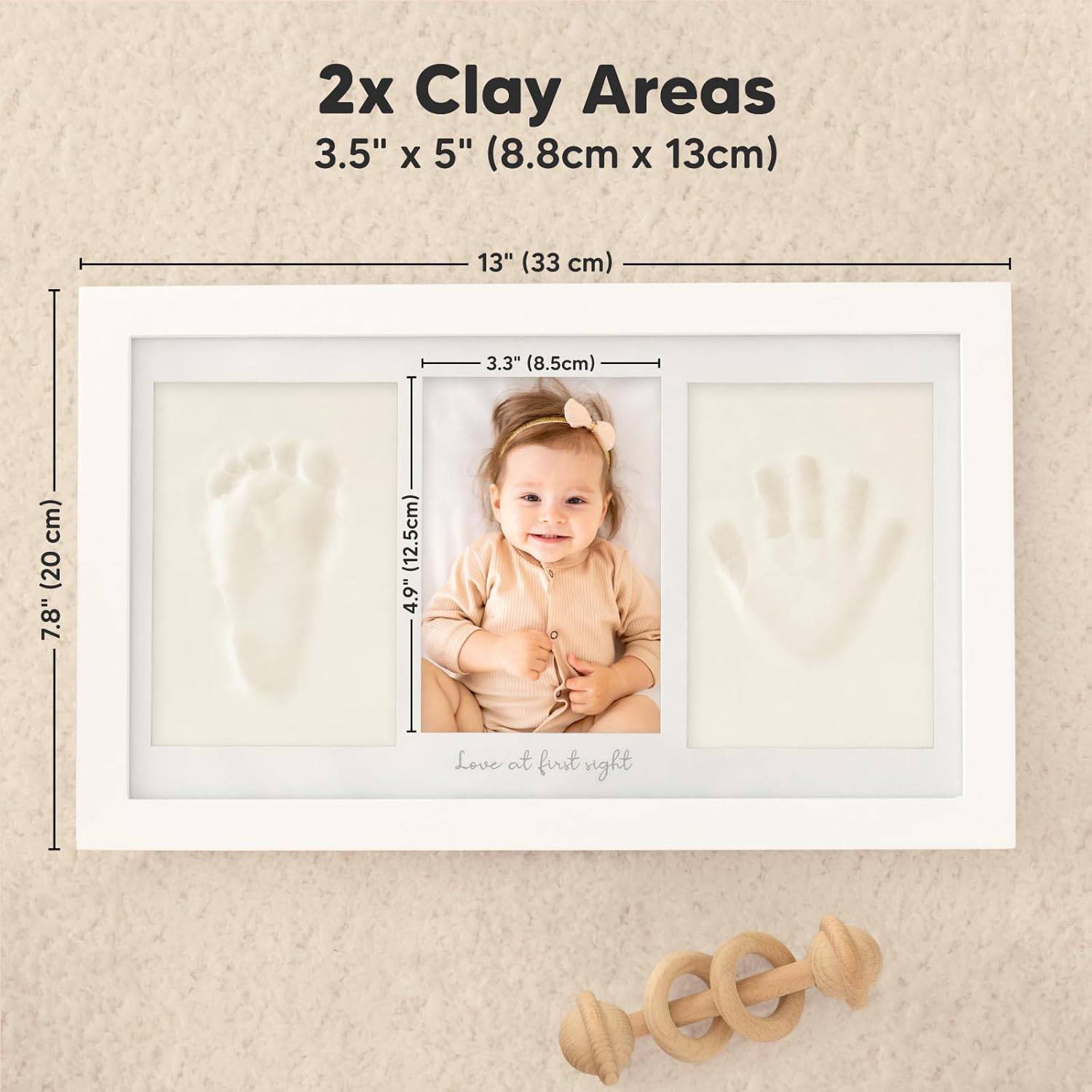 Baby Clay Handprint Footprint Keepsake Photo Frame Kit 3