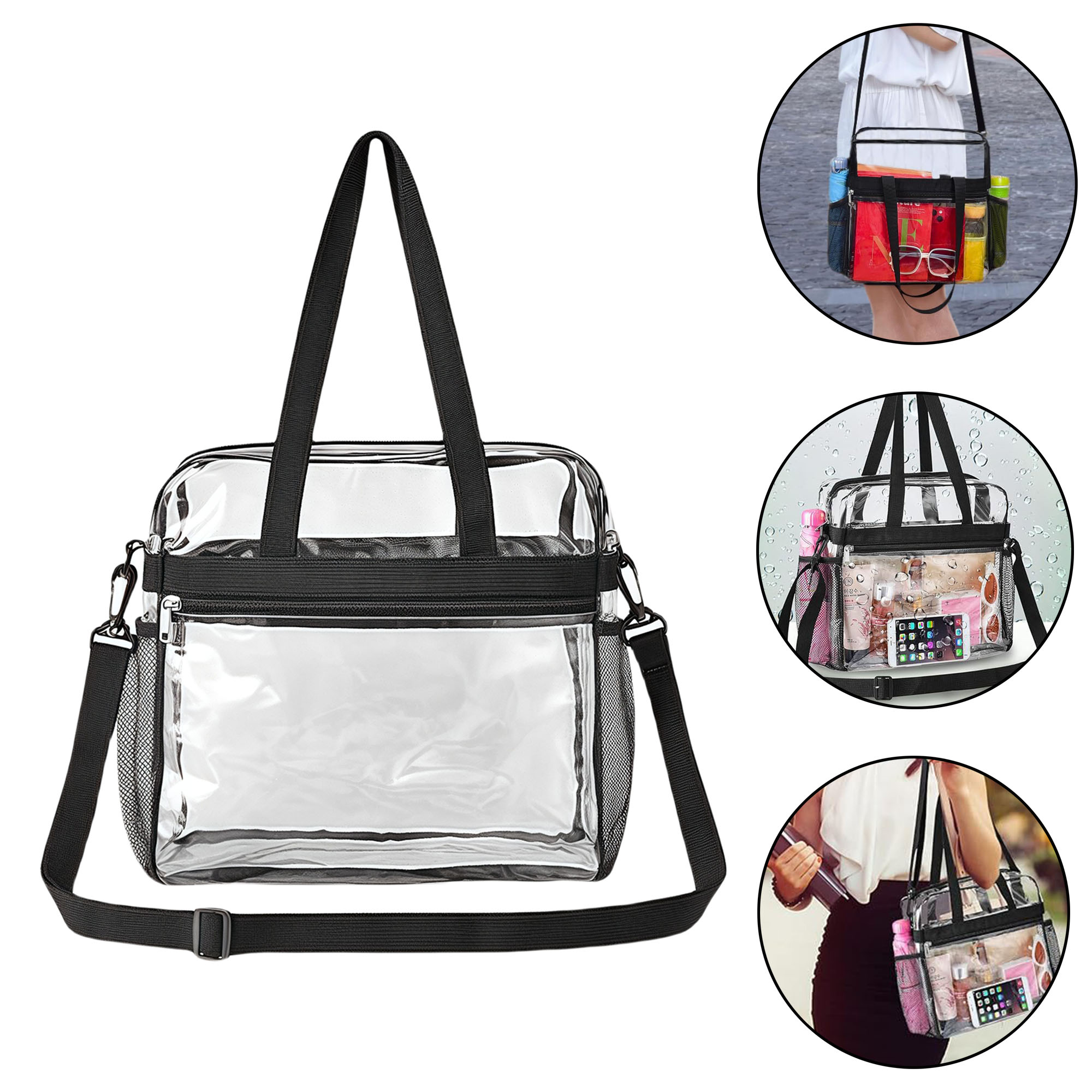 Clear PVC Tote Bag with Shoulder Strap 2