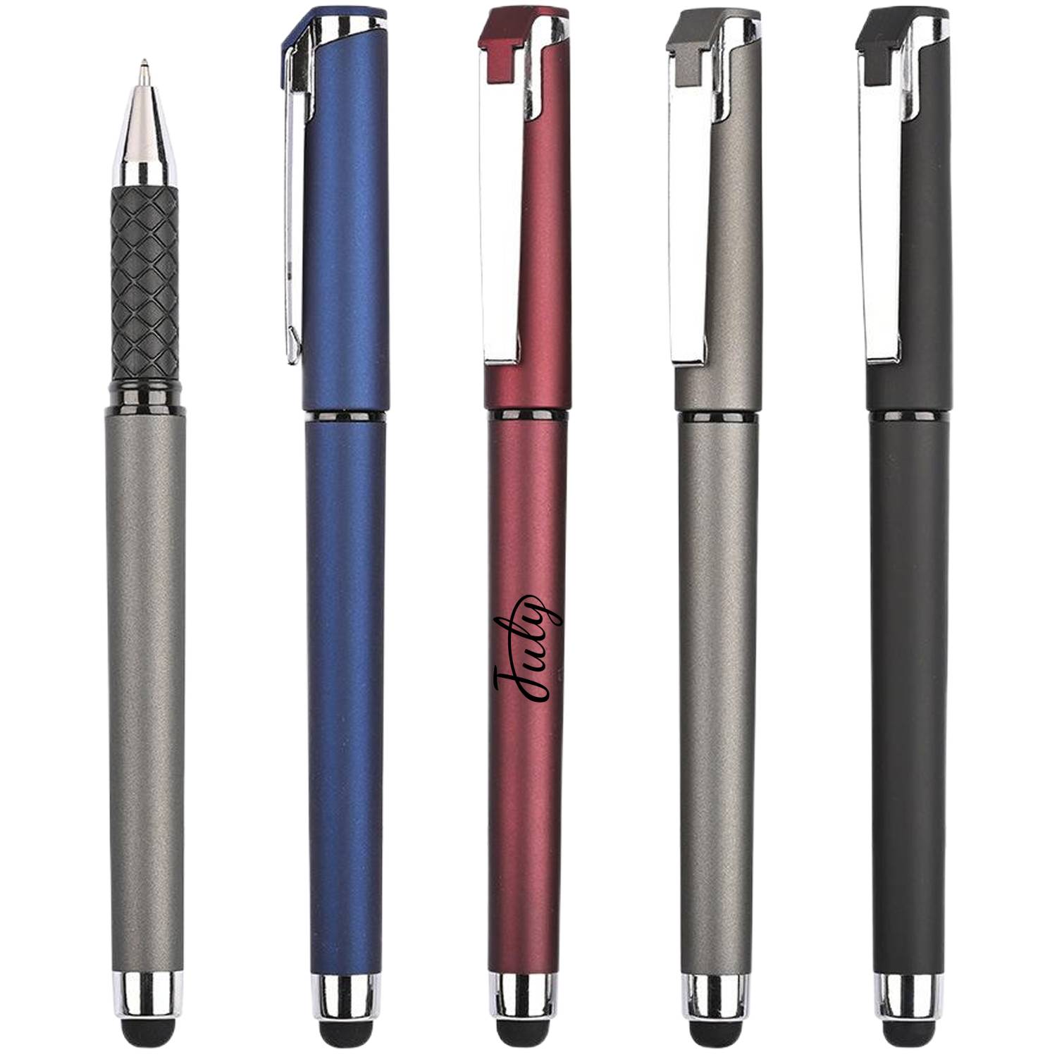 2 in 1 Cap Action Business Ballpoint Pen w/ Stylus Tip 1