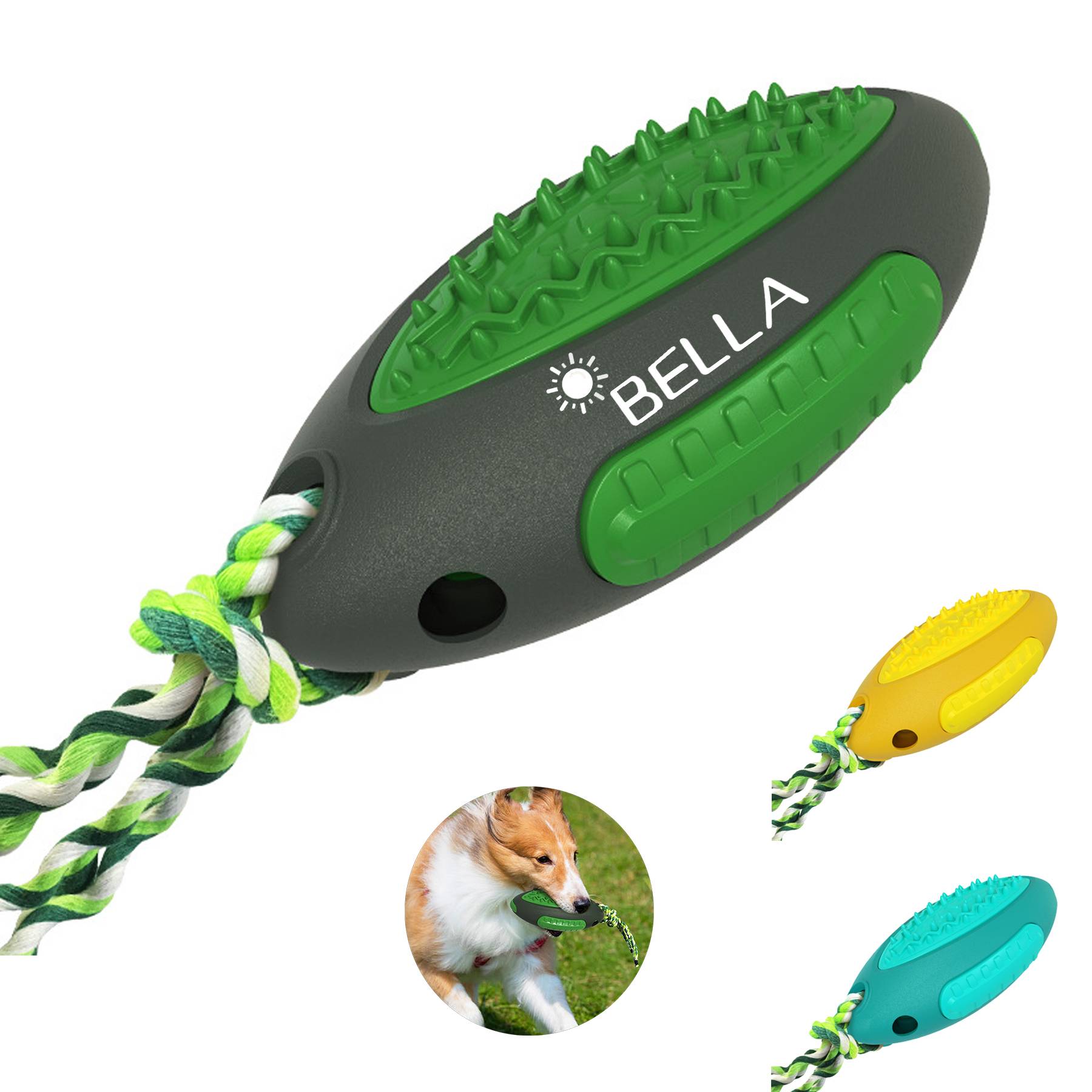 Tpr Puzzle Treat Dog Toys Blue Green Yellow 8