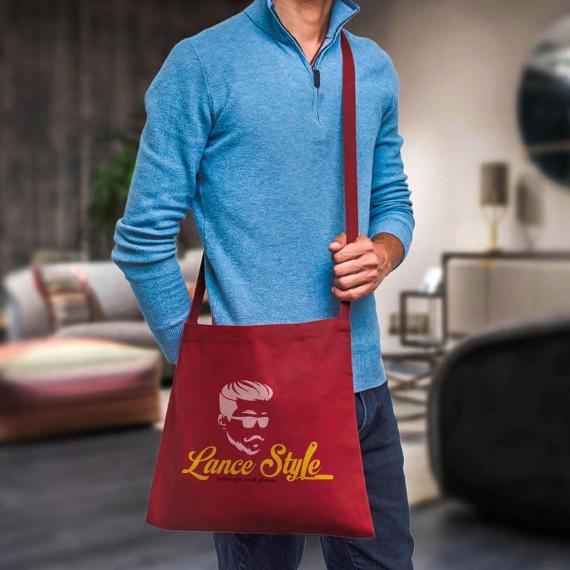Custom Messenger Heavy Canvas Tote Bags 12