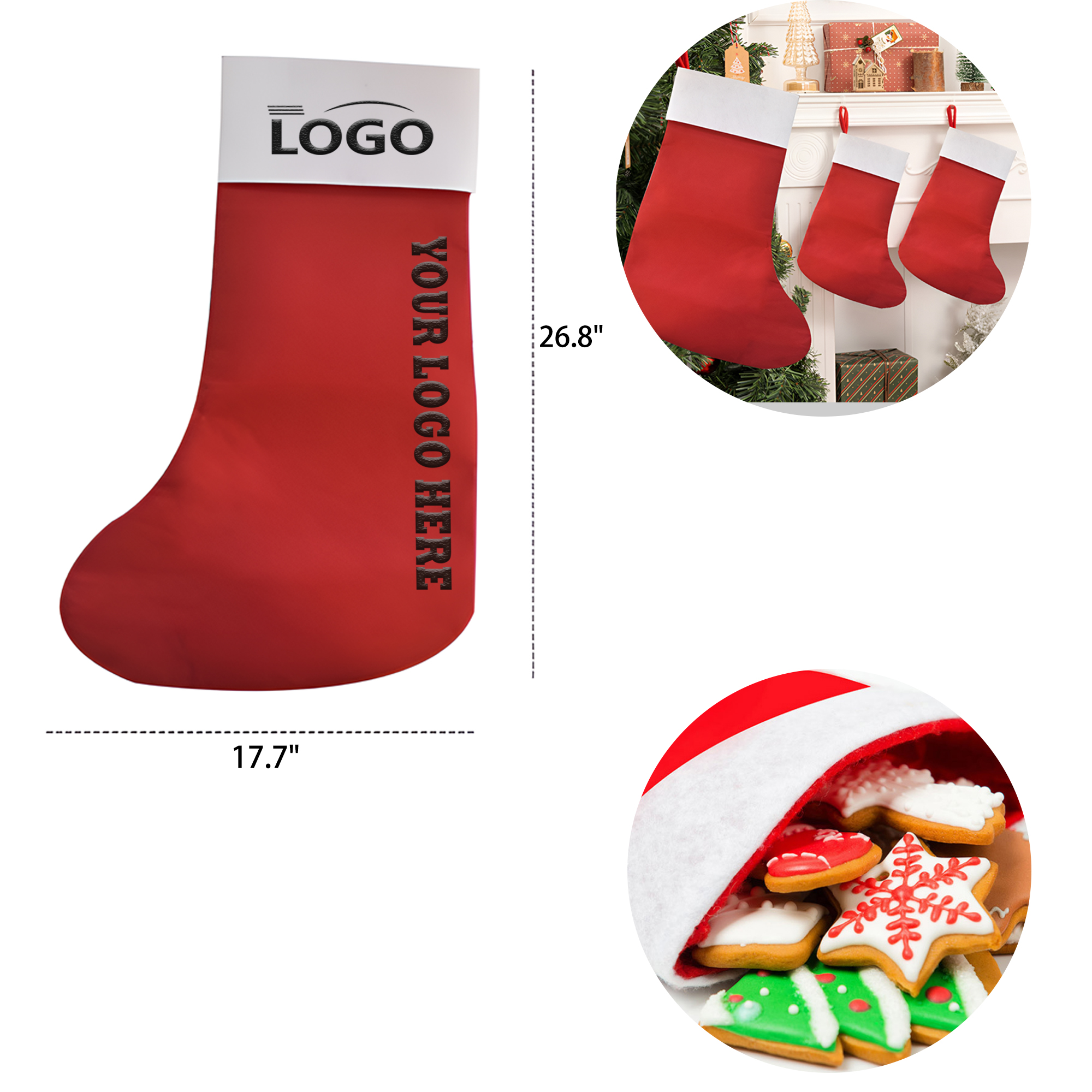 MOQ 50 PCS Gift Christmas Felt Socks 2