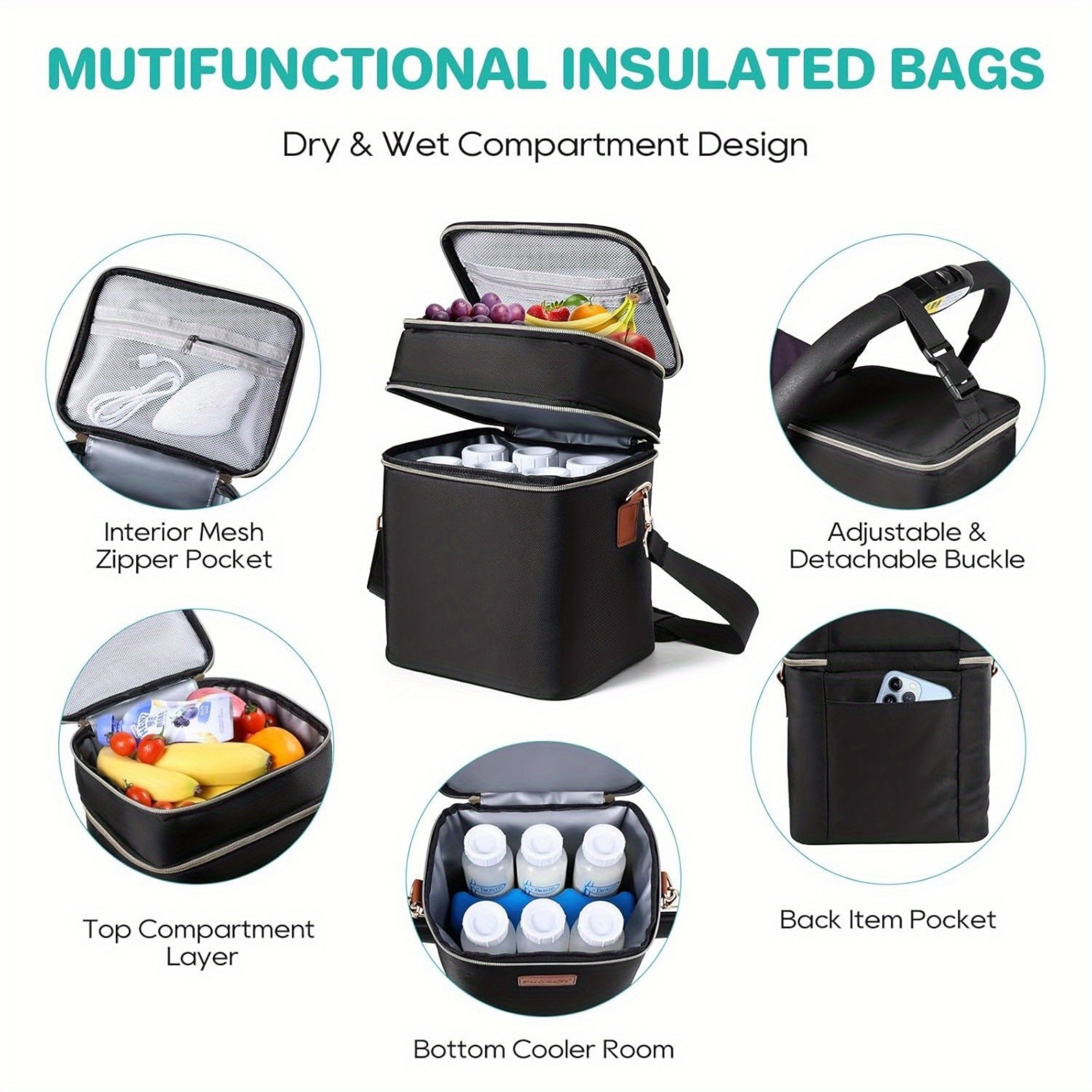 Insulated Waterproof Backpack Outdoor Picnic Tote Bag 3