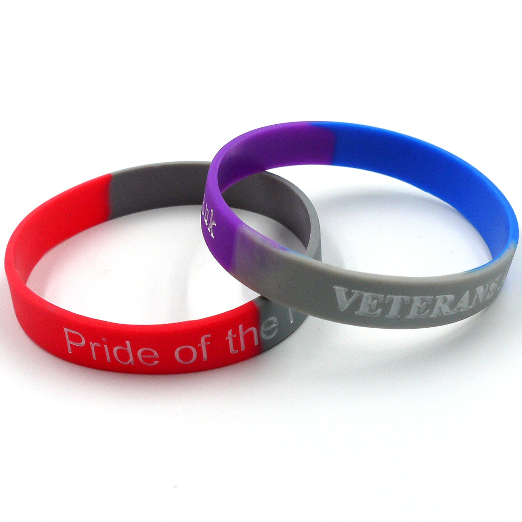 Debossed & Color Filled Silicone Bracelets: 12mm 10