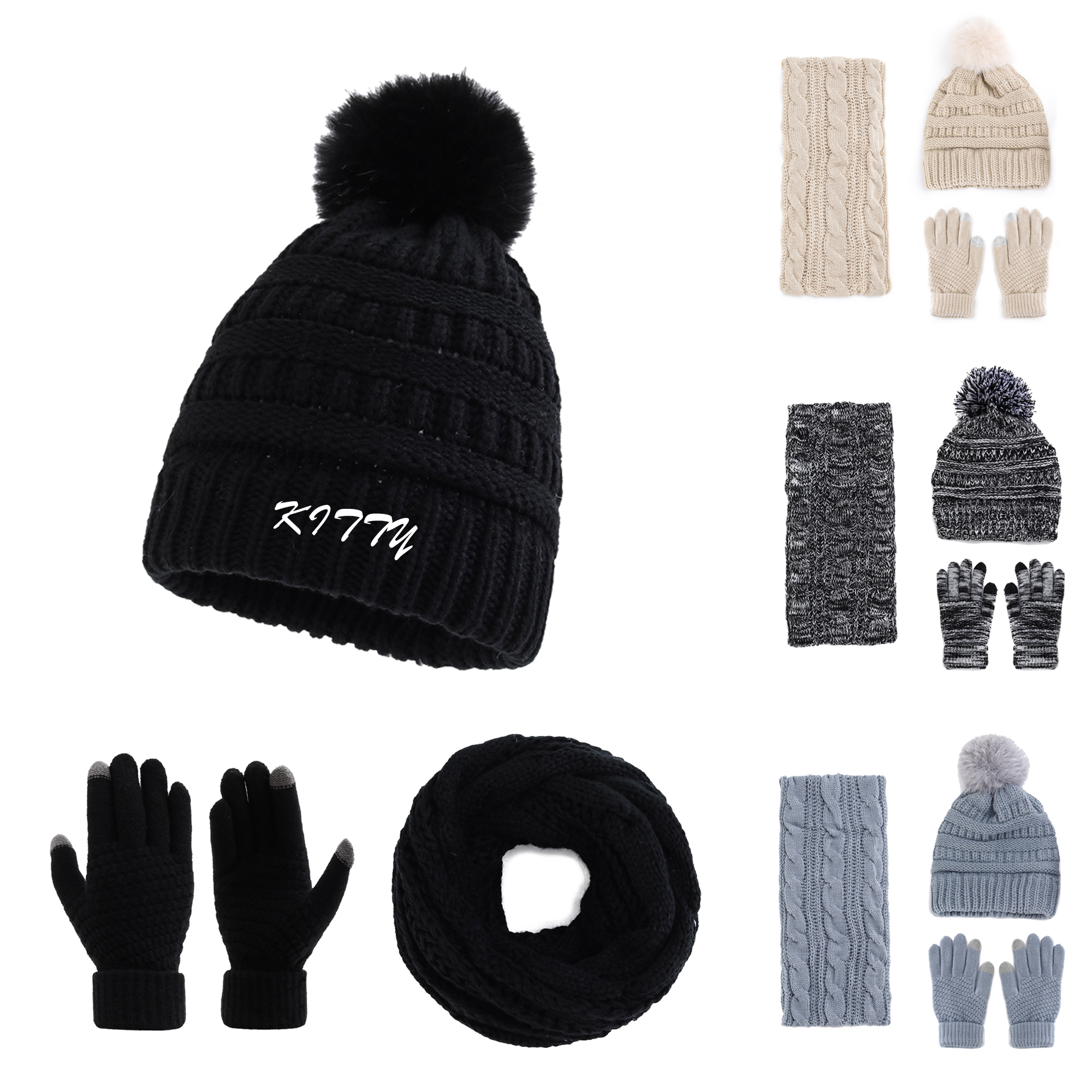 Touchscreen Gloves and Scarf Set
