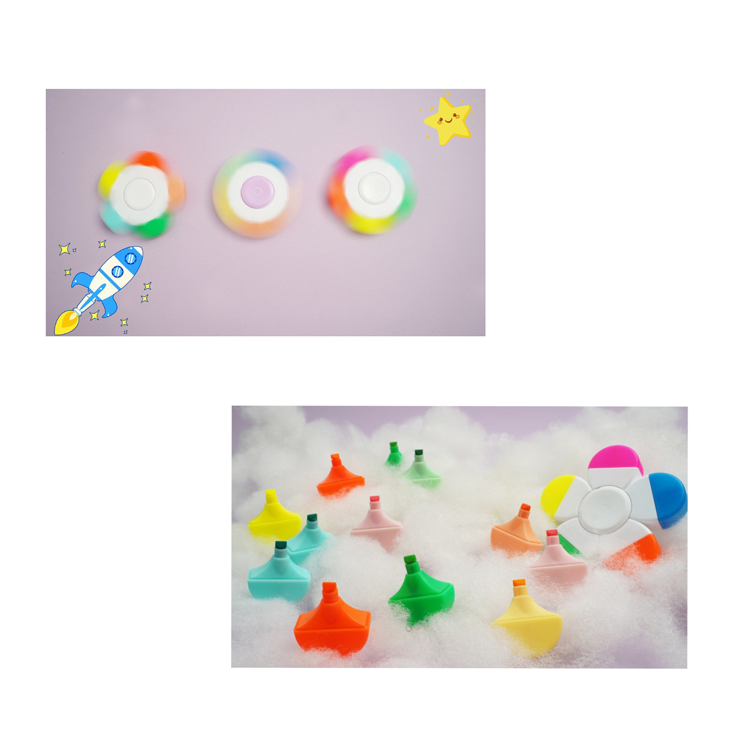 Flower Shape Highlighter Spinner Marker 3