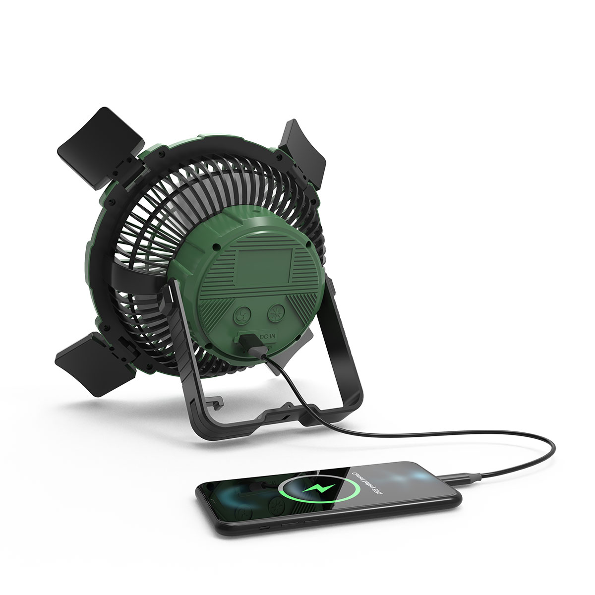 ResQ Multi-Use Portable Outdoor Fan with Light and Hook, 8000mAh Power Bank, Type-C Charging port 12