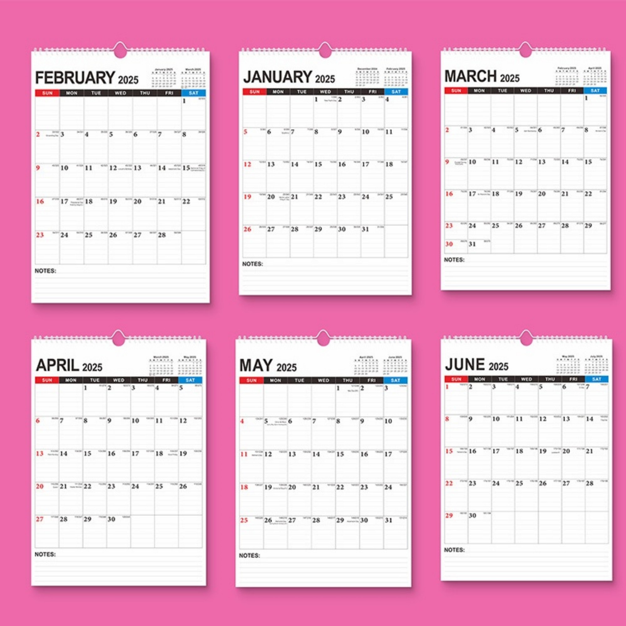 18 Months 17"*12" Simple Wall Calendar From Jan 2025 To June 2026 3